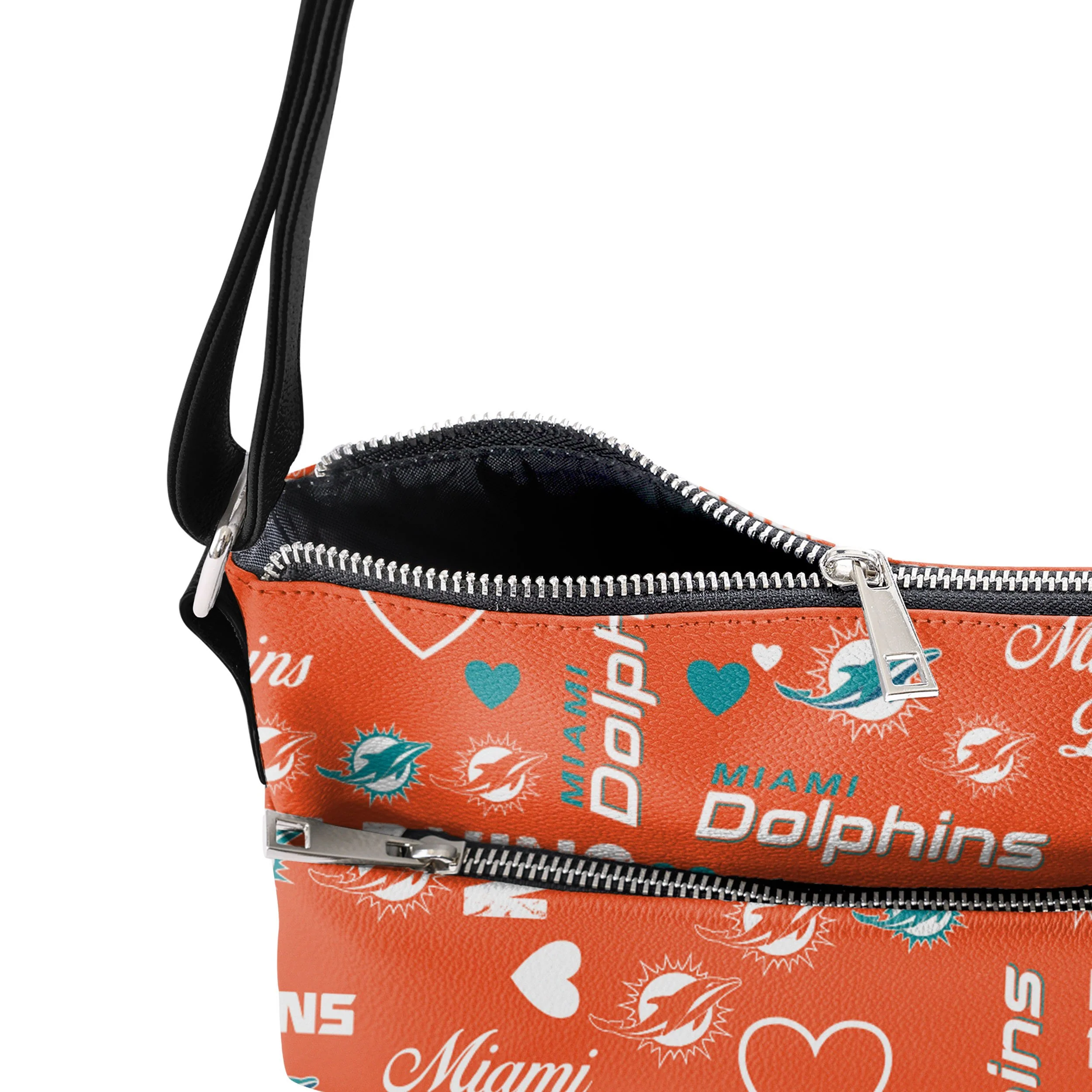 Miami Dolphins NFL Logo Love Crossbody Purse - Image 4