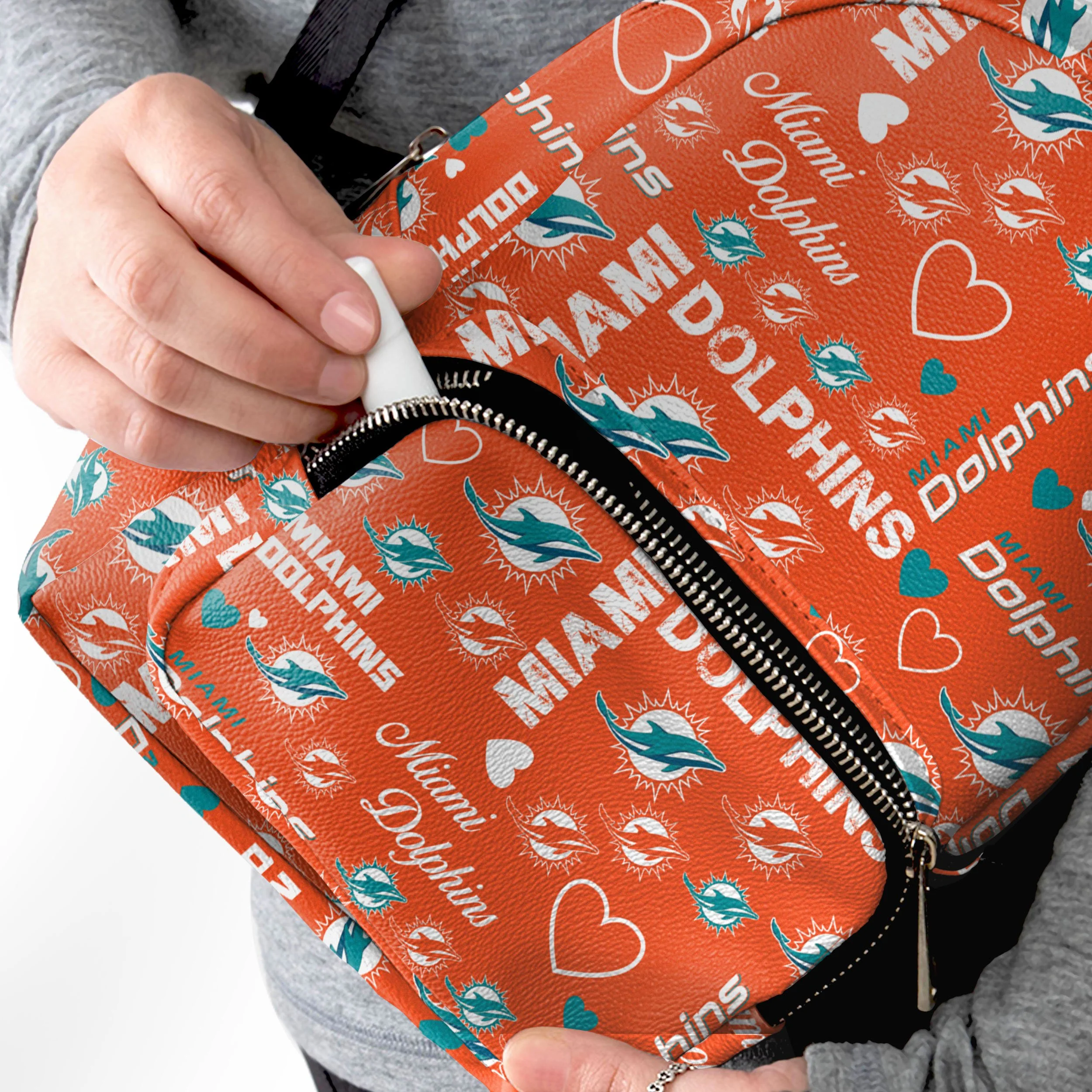 Miami Dolphins NFL Logo Love Mini Backpack - Image 3