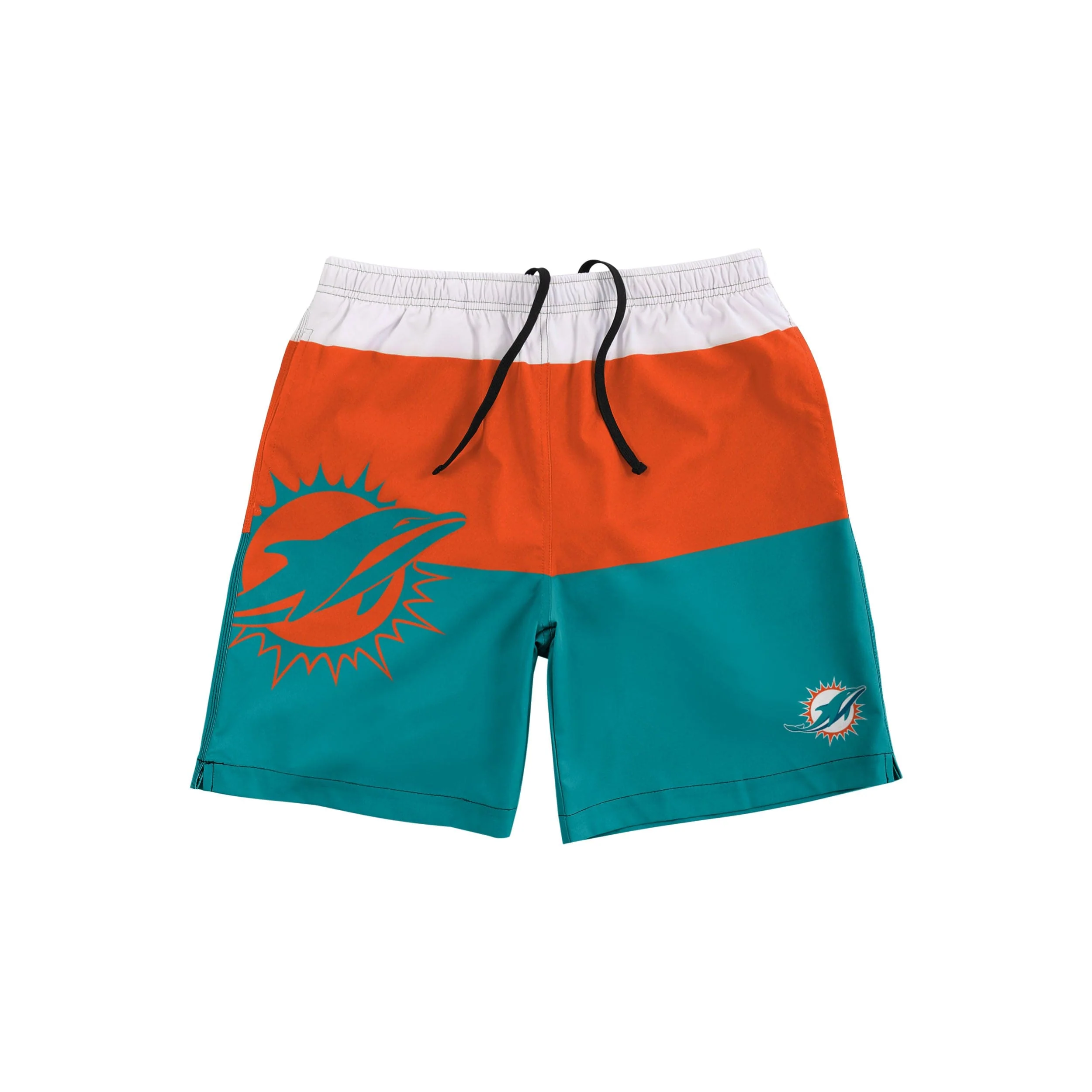 Miami Dolphins NFL Mens 3 Stripe Big Logo Swimming Trunks - Image 4