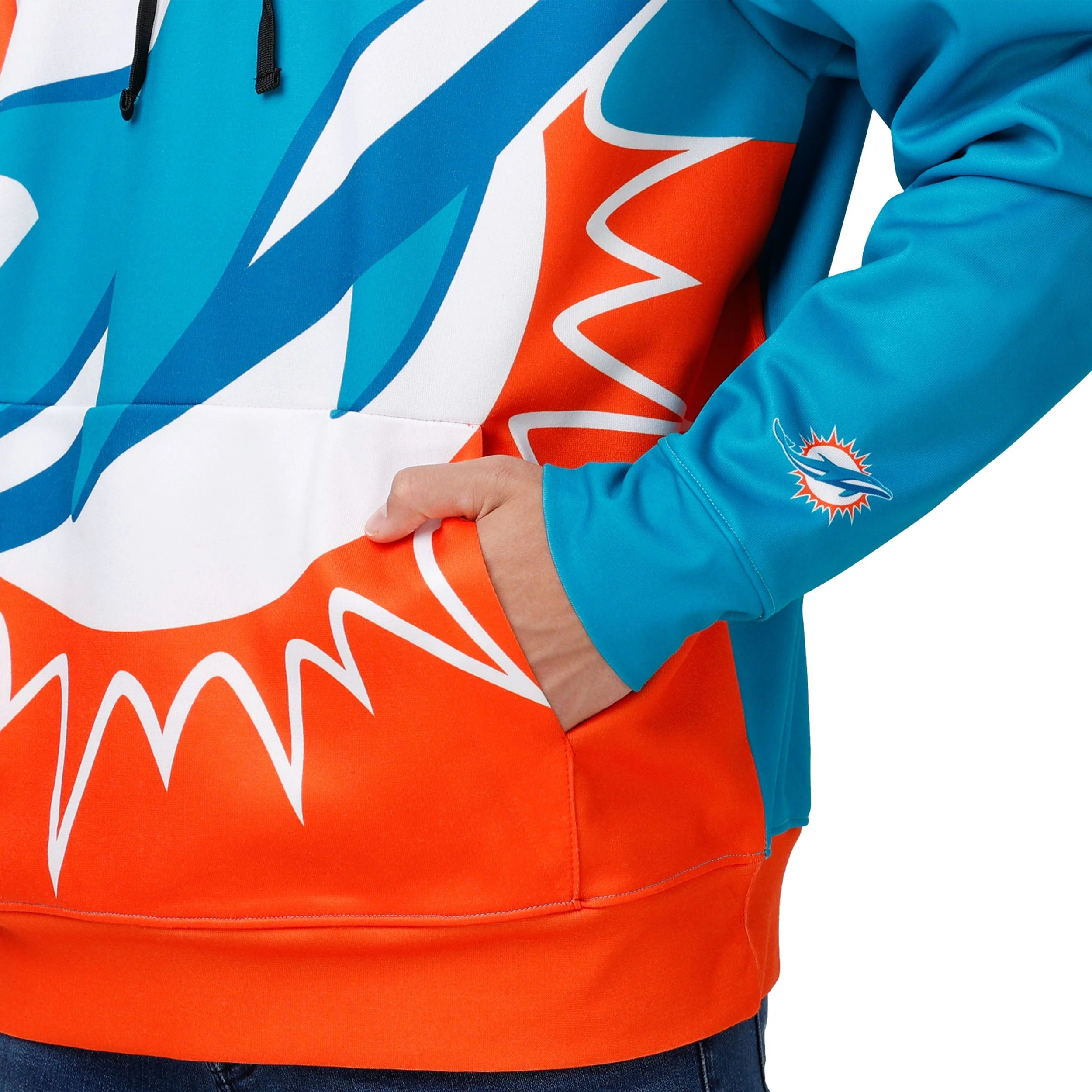 Miami Dolphins NFL Mens Bold Logo Hoodie - Image 3
