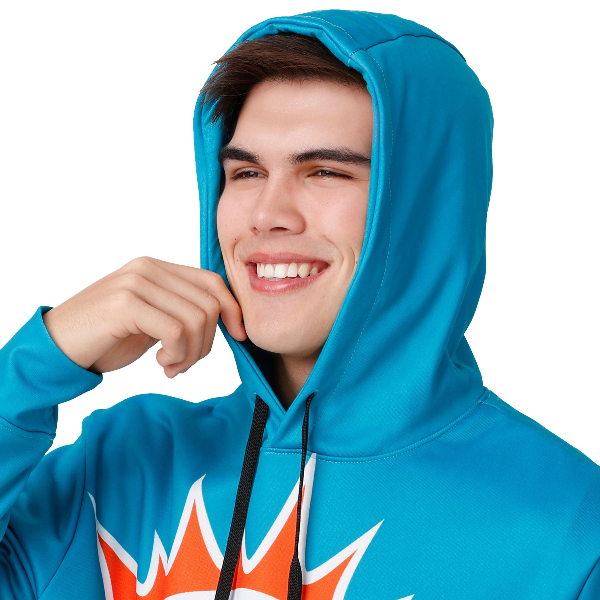 Miami Dolphins NFL Mens Bold Logo Hoodie - Image 4