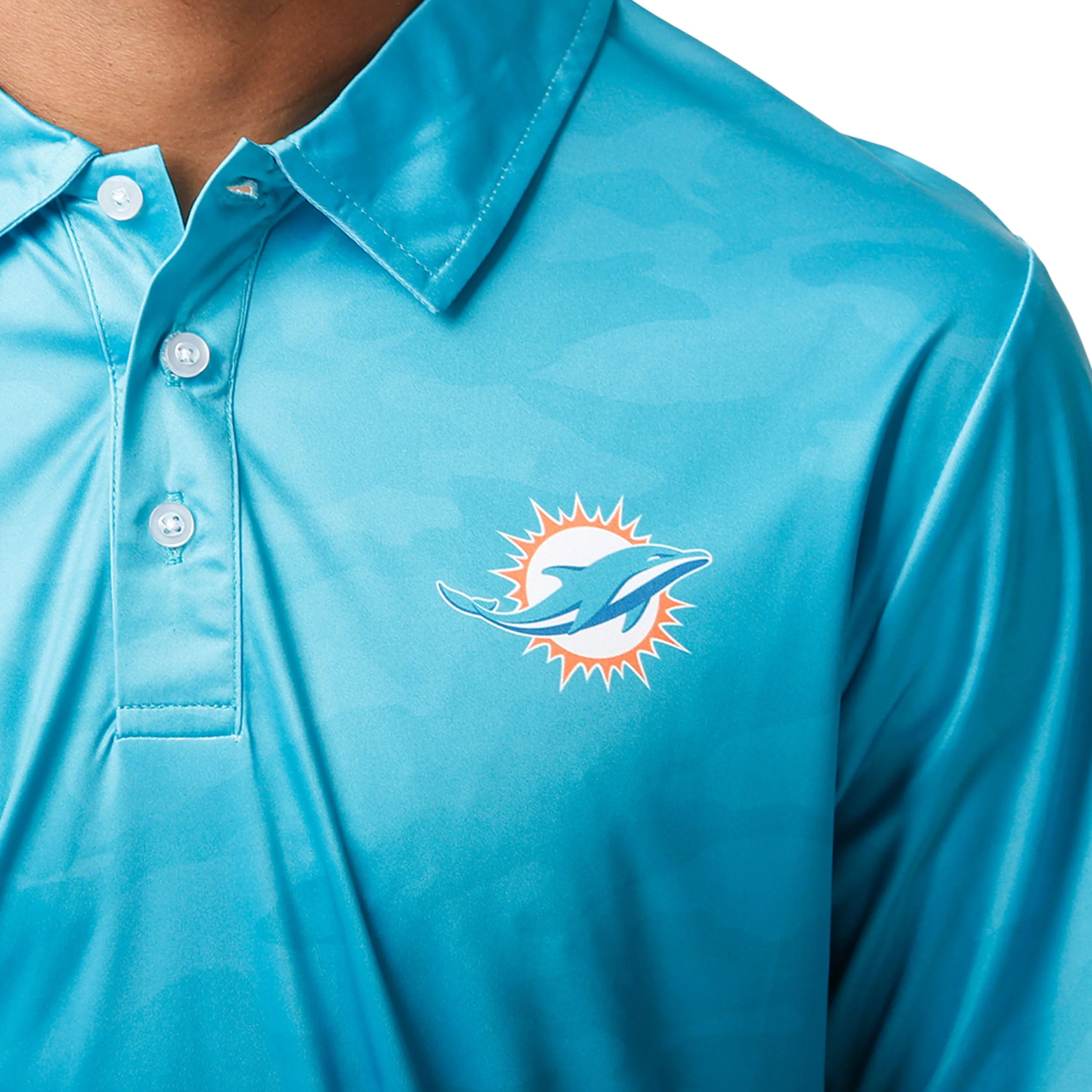 Miami Dolphins NFL Mens Color Camo Polyester Polo - Image 4
