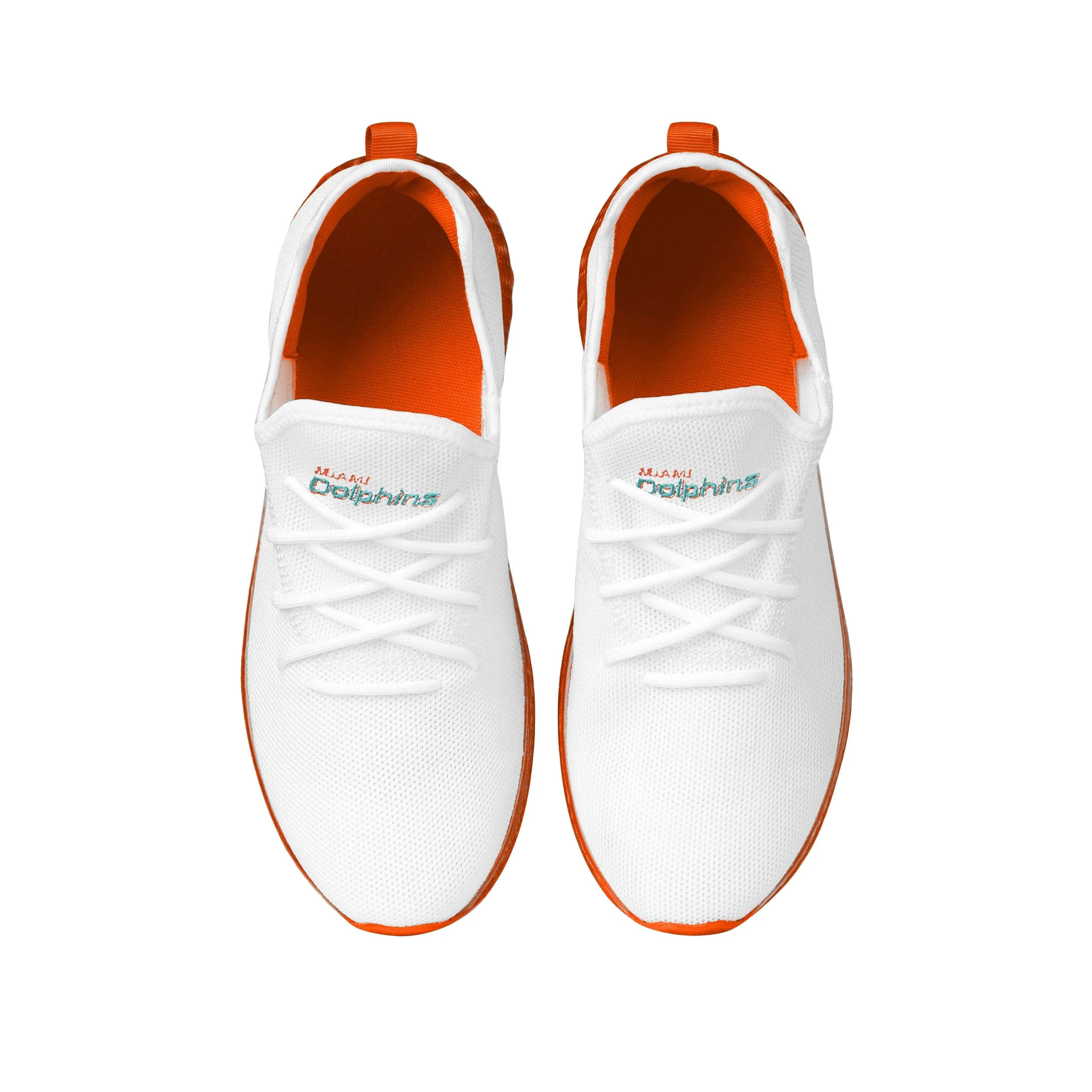 Miami Dolphins NFL Mens Gradient Midsole White Sneakers - Image 4