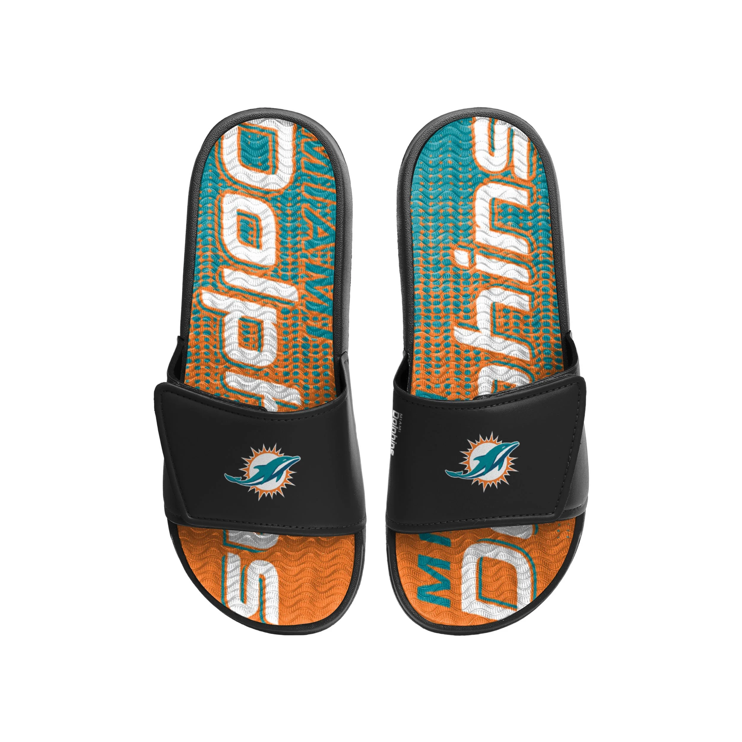 Miami Dolphins NFL Mens Gradient Wordmark Gel Slide - Image 2