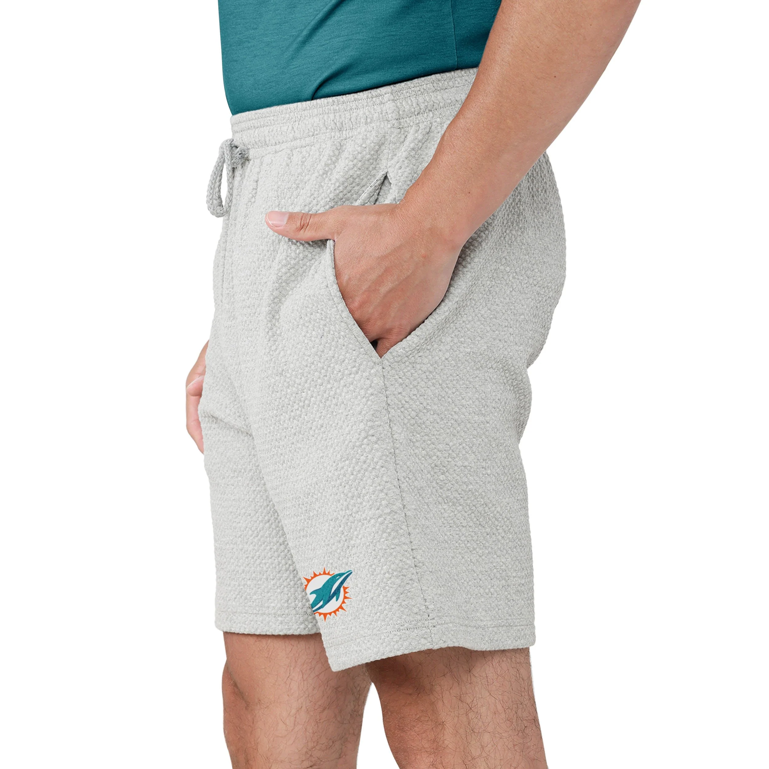 Miami Dolphins NFL Mens Gray Woven Shorts - Image 3