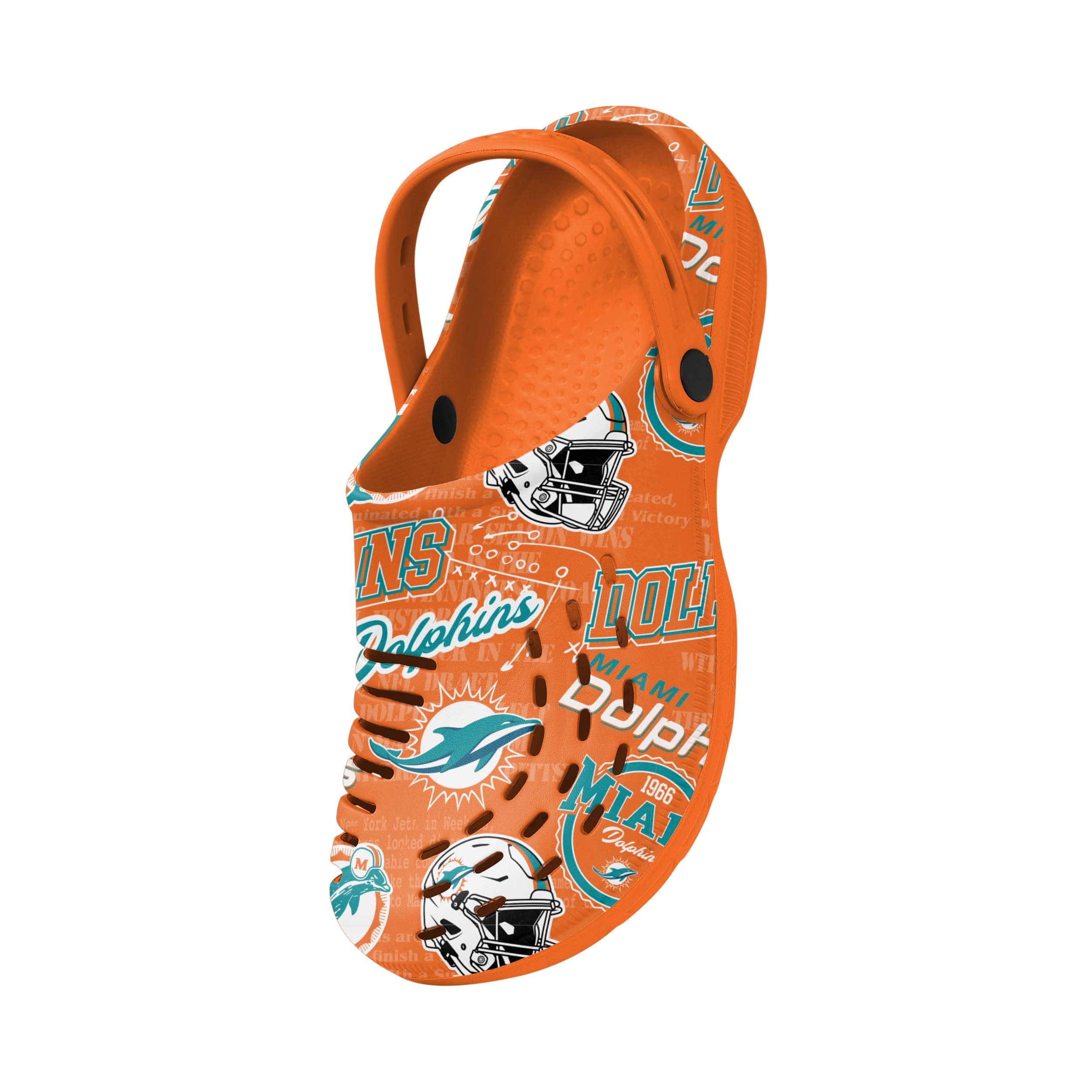 Miami Dolphins NFL Mens Historic Print Clog With Strap - Image 3