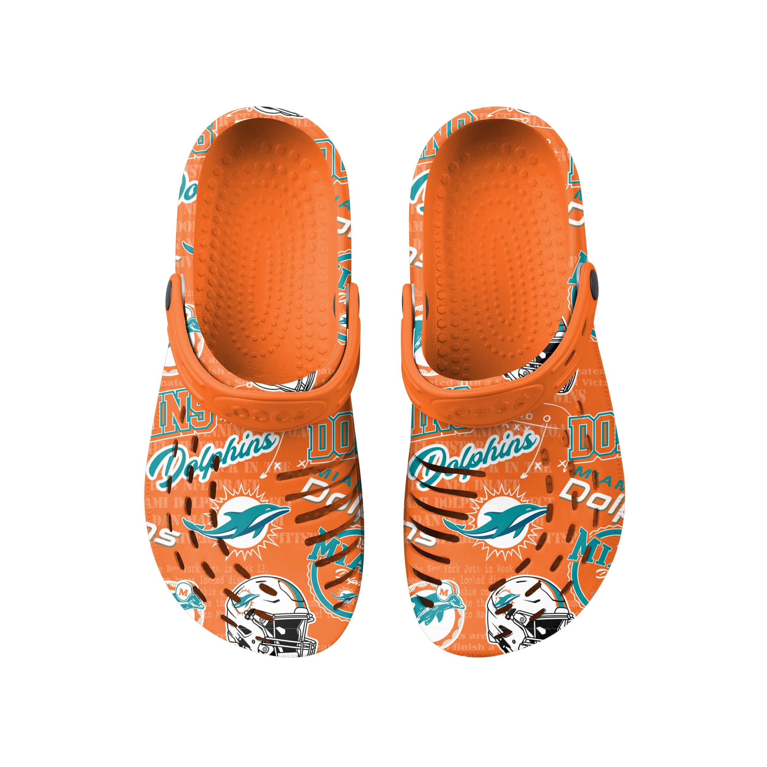 Miami Dolphins NFL Mens Historic Print Clog With Strap - Image 4