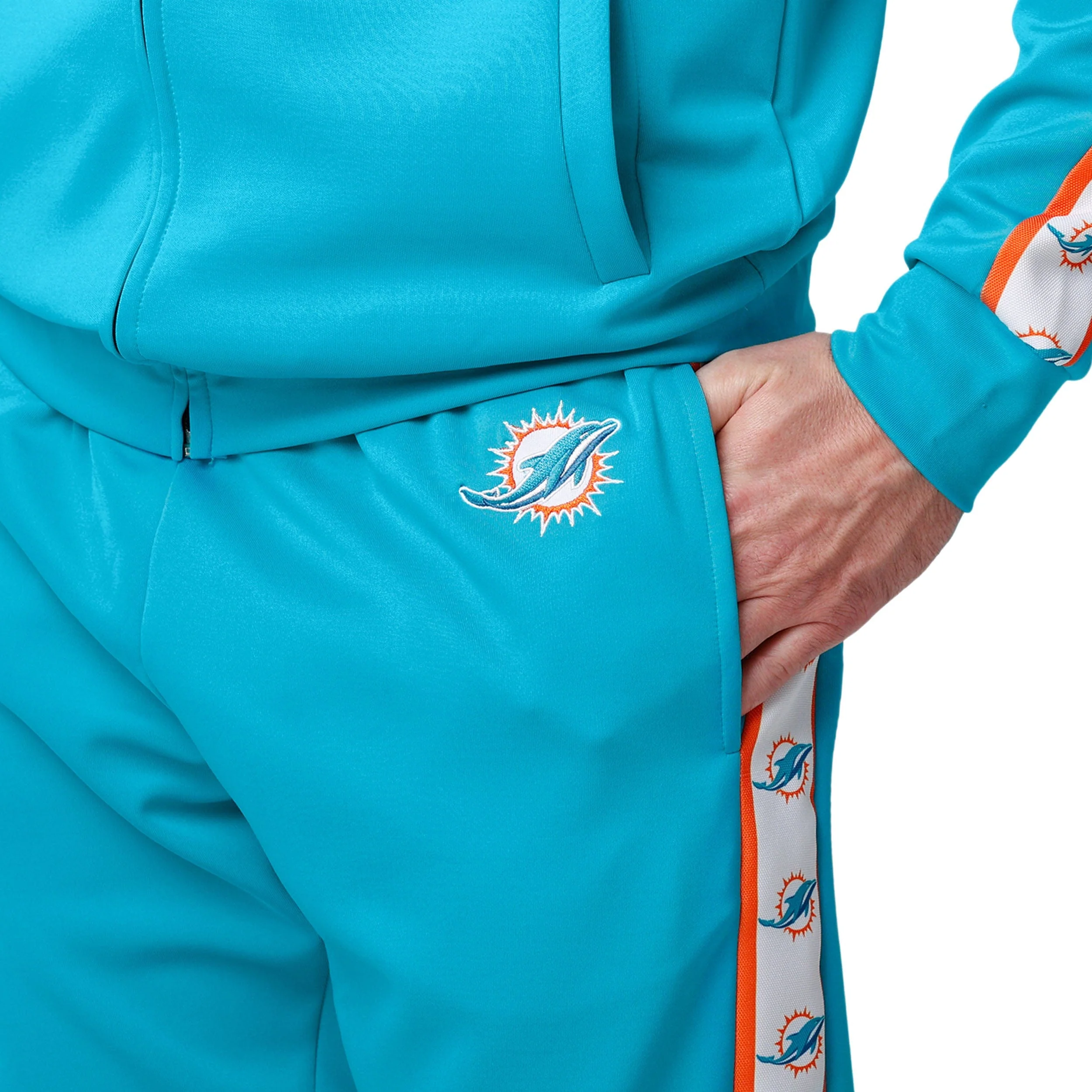 Miami Dolphins NFL Mens Stripe Logo Track Pants - Image 3