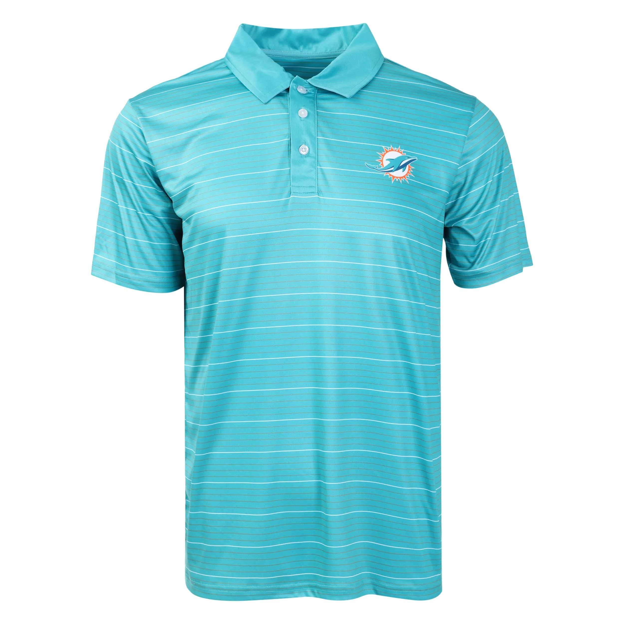 Miami Dolphins NFL Mens Striped Polyester Polo - Image 3
