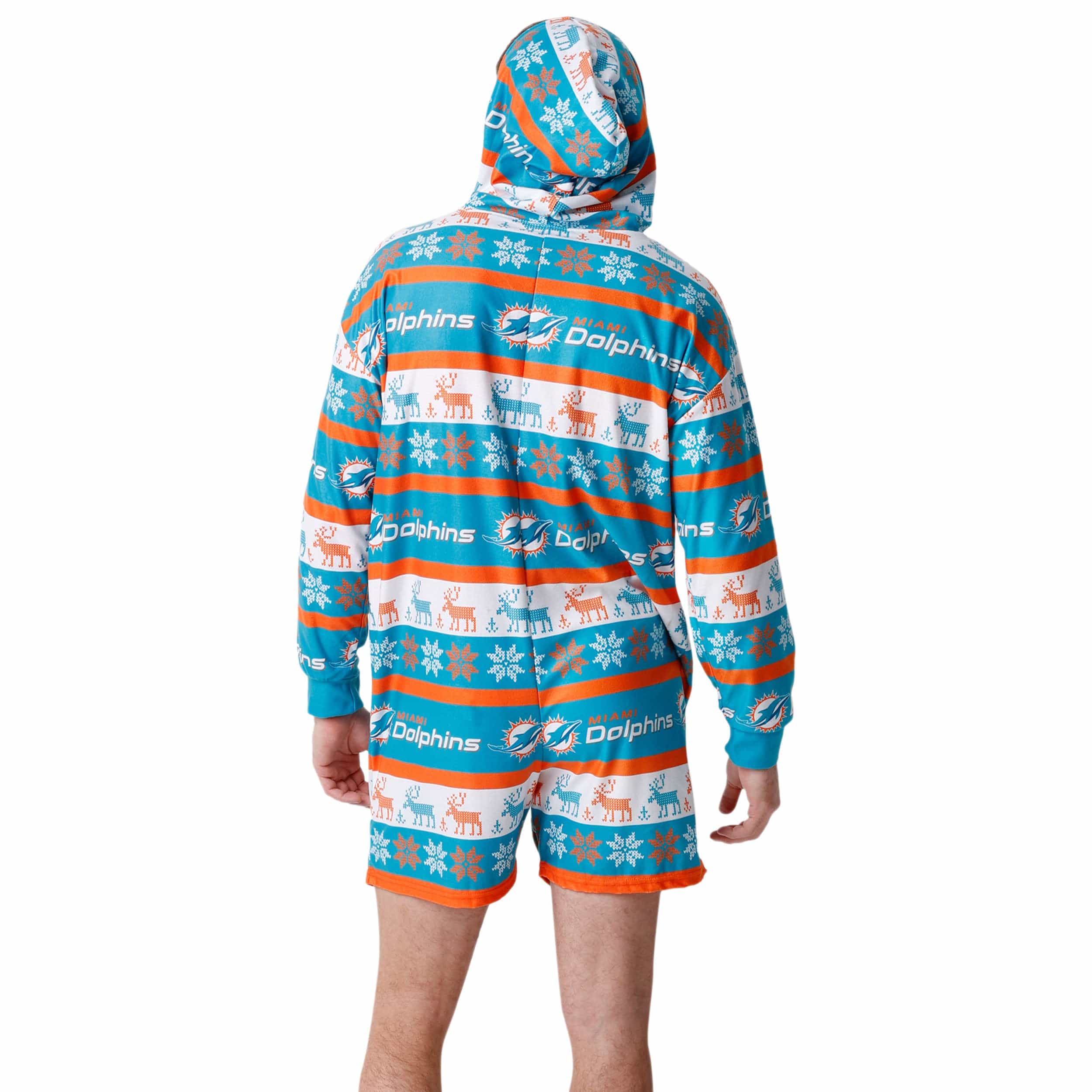 Miami Dolphins NFL Mens Ugly Short One Piece Pajamas - Image 2