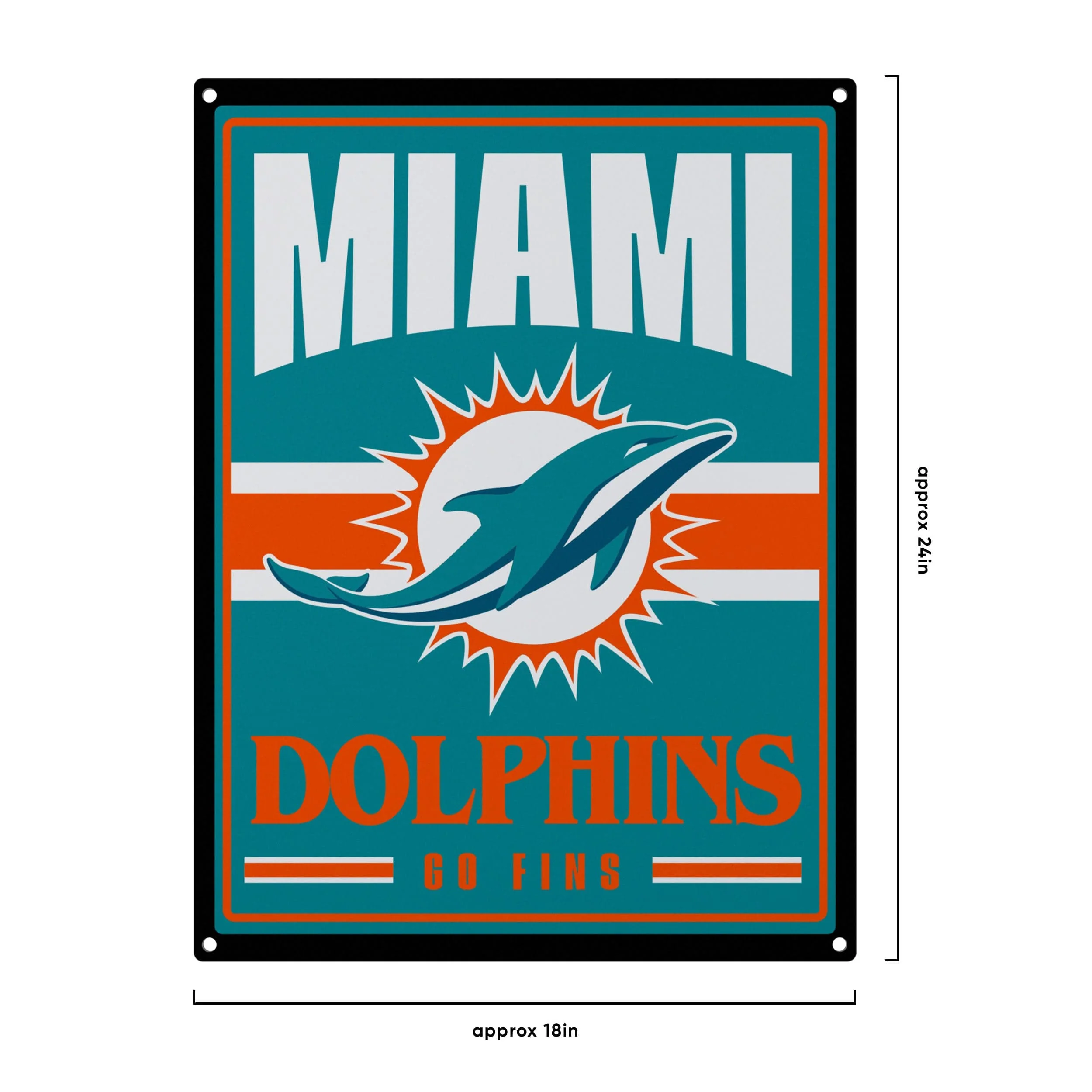 Miami Dolphins NFL Metal Tacker Wall Sign - Image 4
