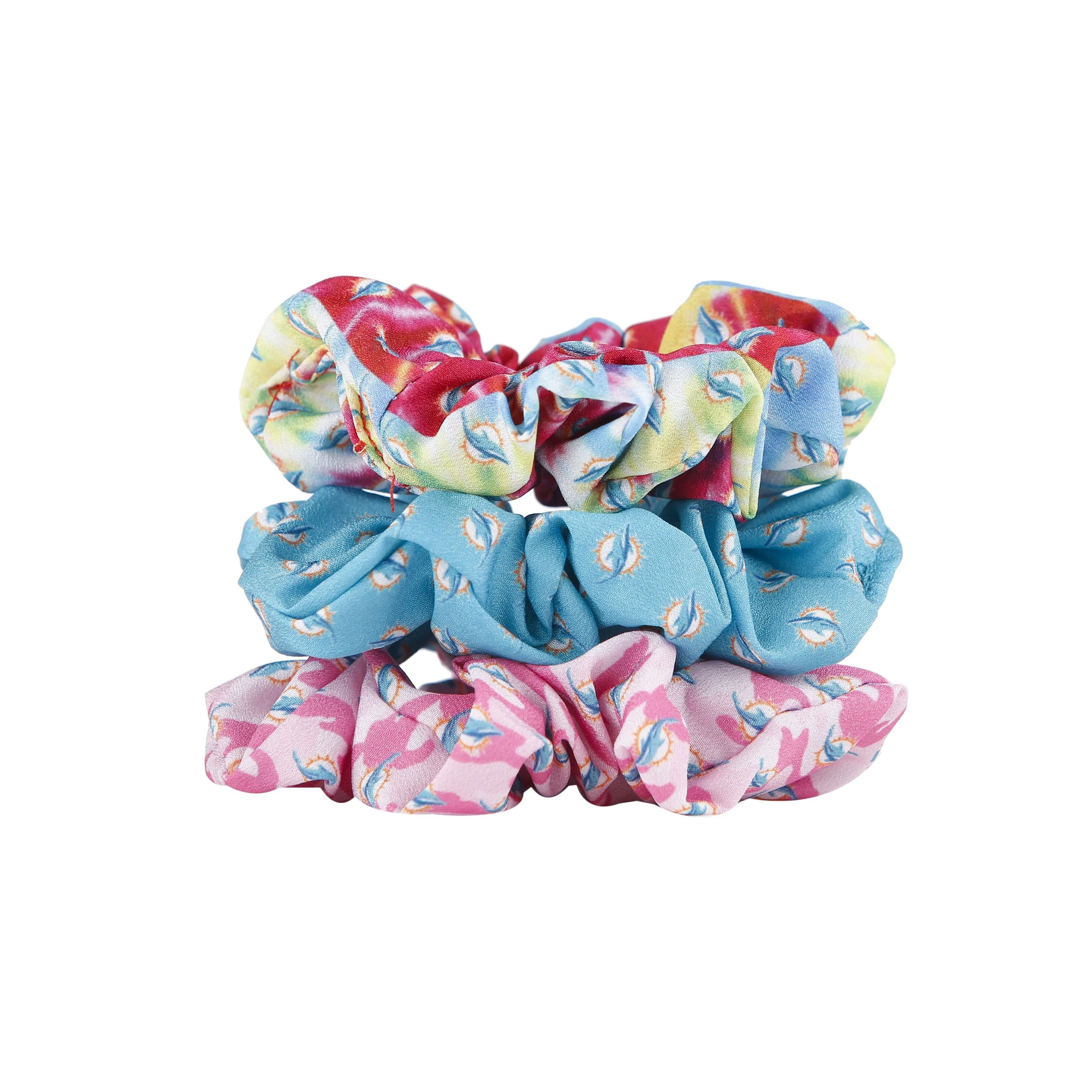 Miami Dolphins NFL Mini Print 3 Pack Scrunchies - Image 2