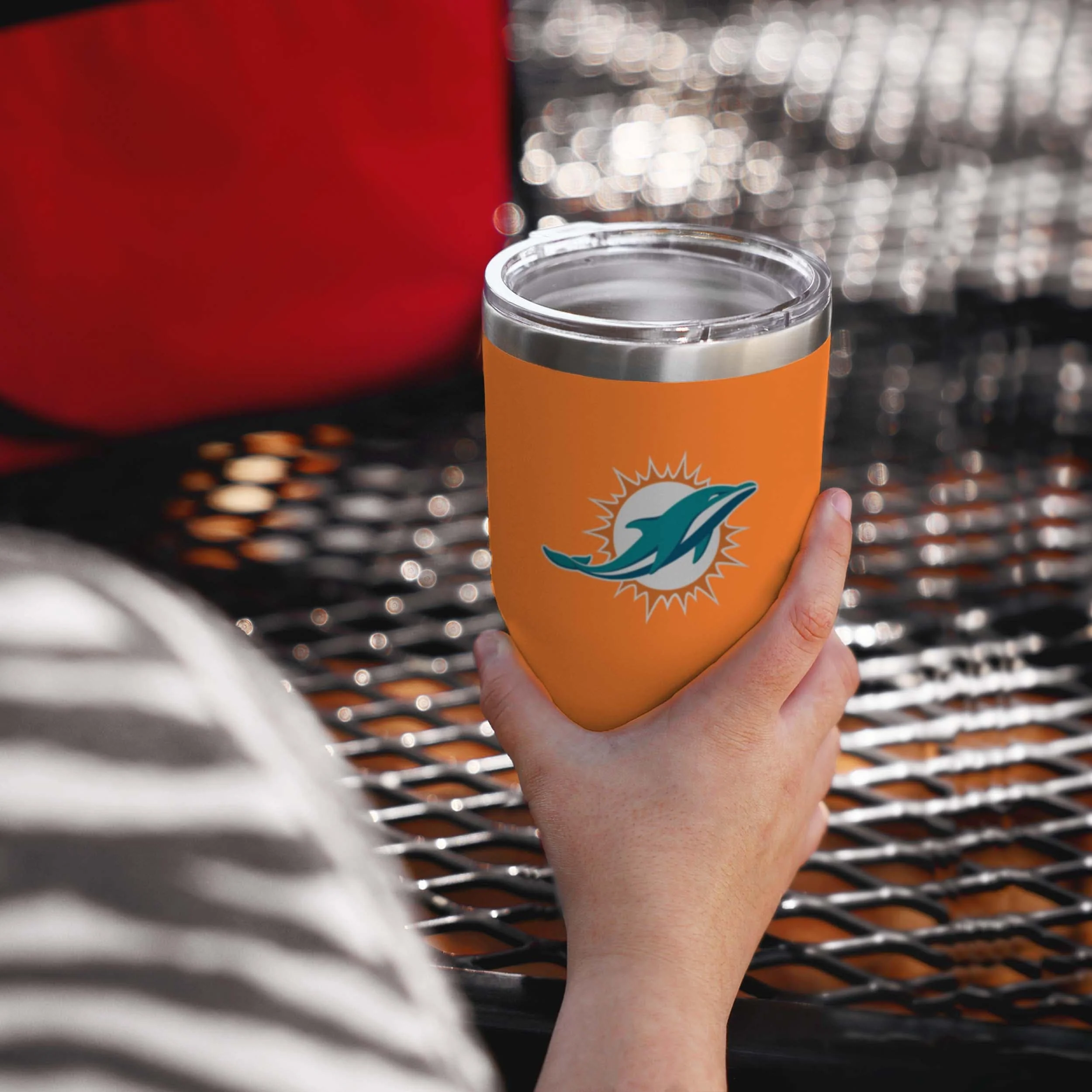 Miami Dolphins NFL Orange Team Logo 30 oz Tumbler - Image 2