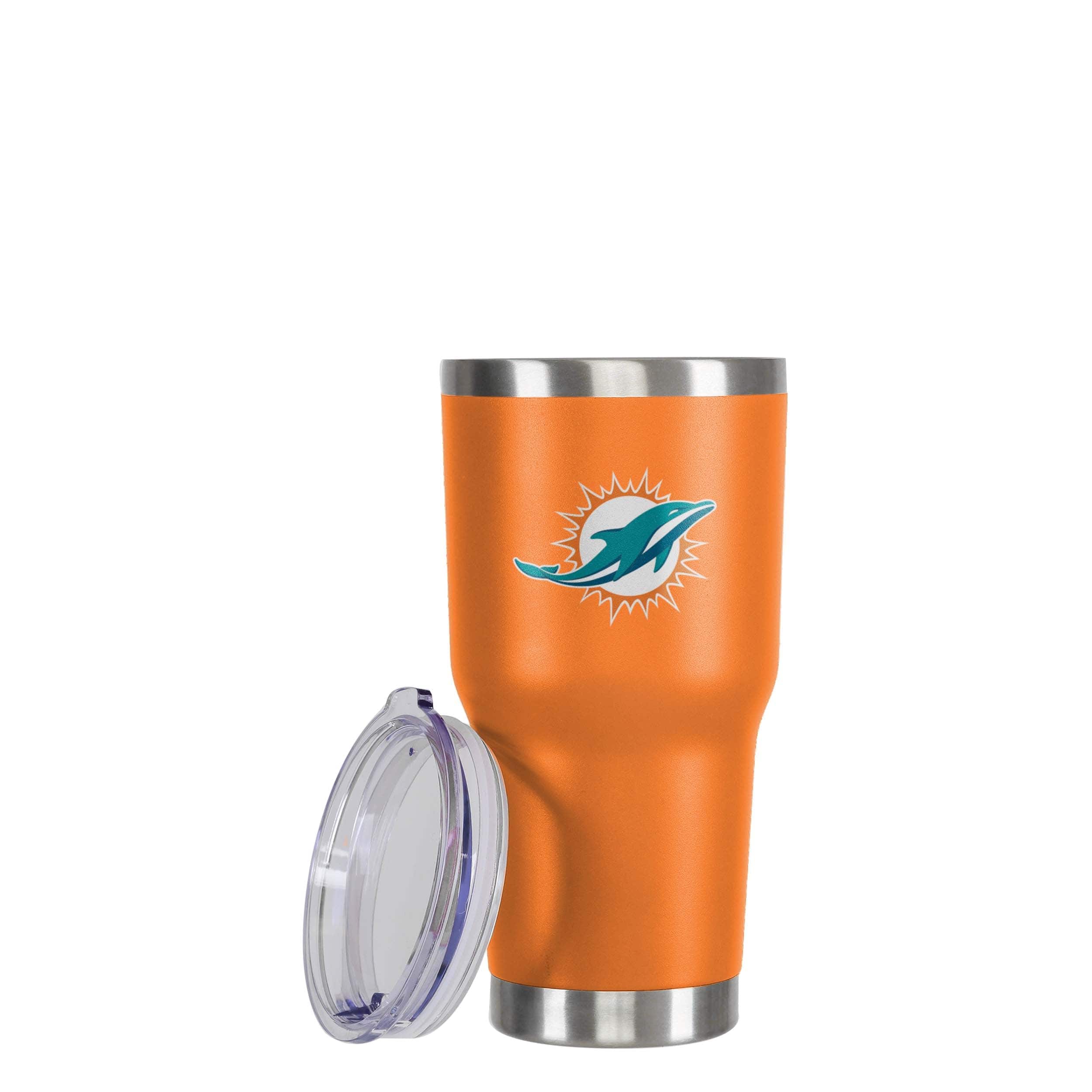 Miami Dolphins NFL Orange Team Logo 30 oz Tumbler - Image 3