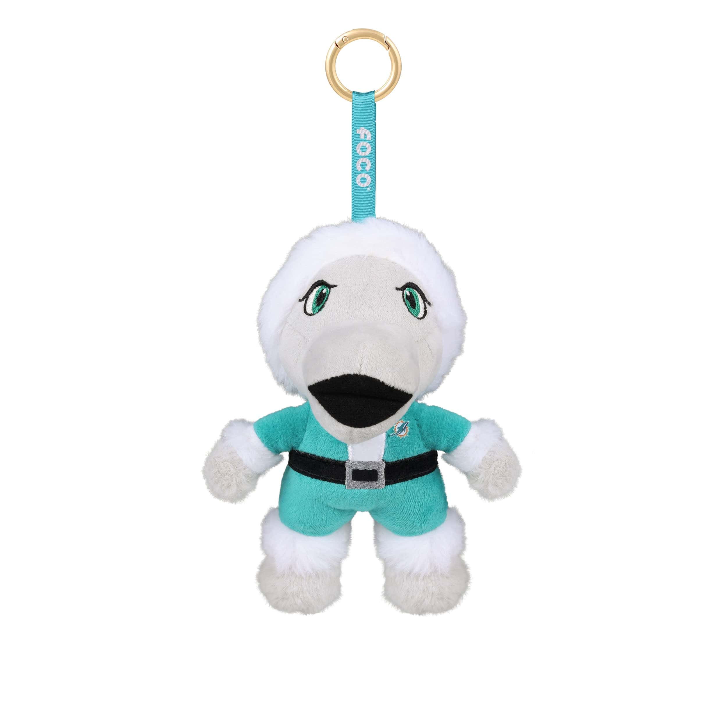 Miami Dolphins NFL Plush Mascot Santa Bag Charm Keychain