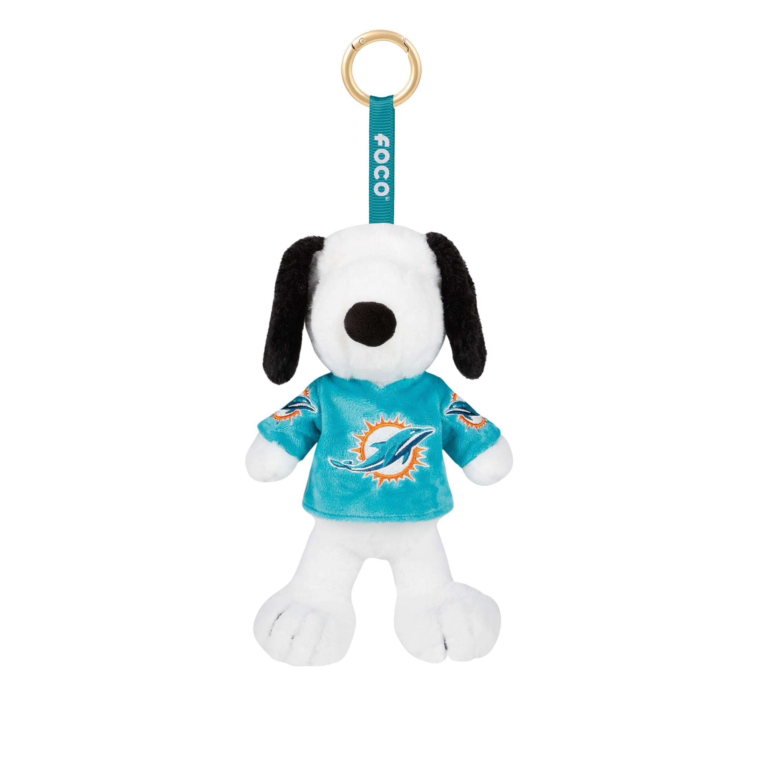 Miami Dolphins NFL Plush Snoopy Peanuts Bag Charm Keychain - Image 2