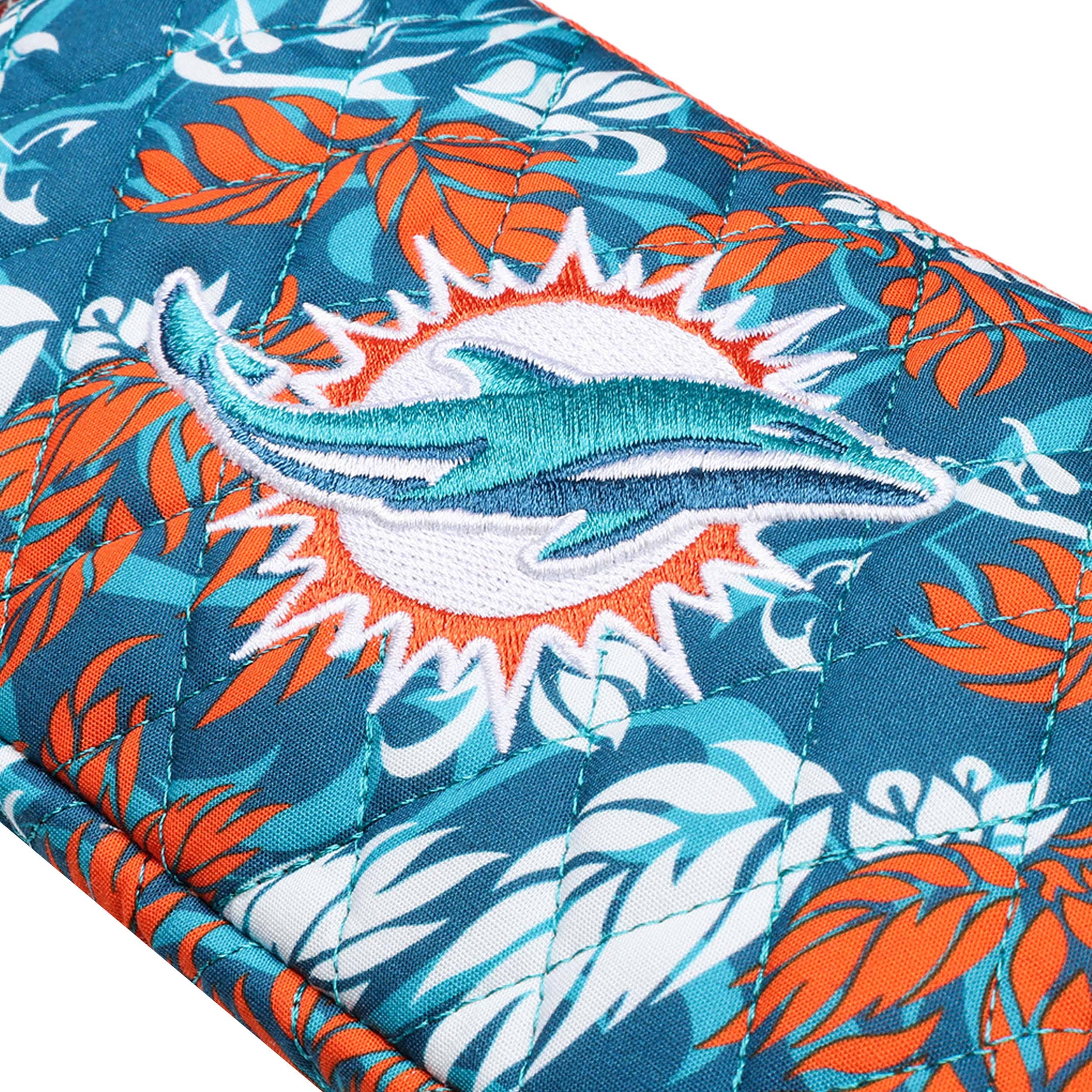 Miami Dolphins NFL Quilted Printed Wristlet - Image 6