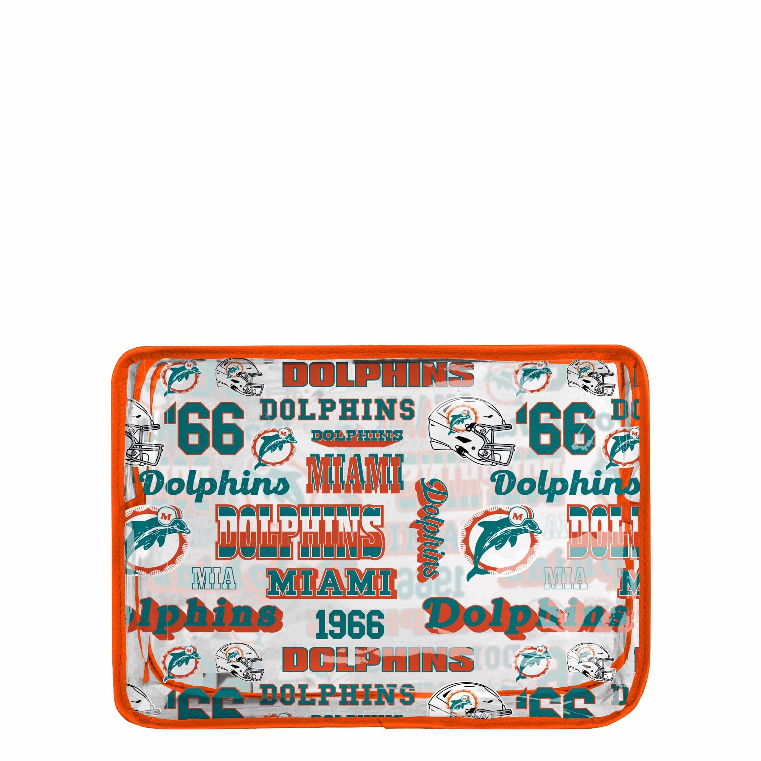 Miami Dolphins NFL Repeat Retro Print Clear Cosmetic Bag - Image 5