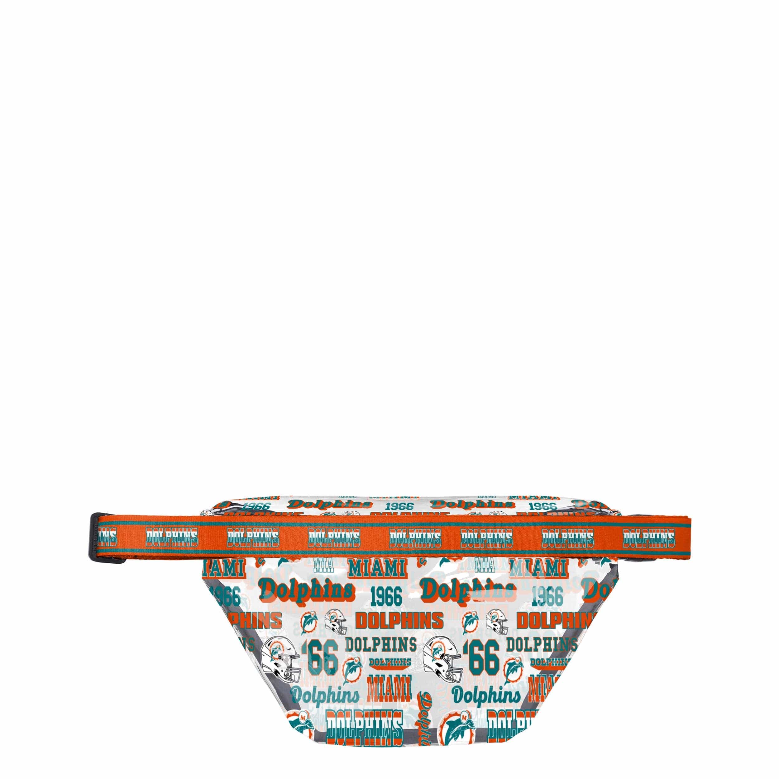 Miami Dolphins NFL Repeat Retro Print Clear Fanny Pack - Image 3