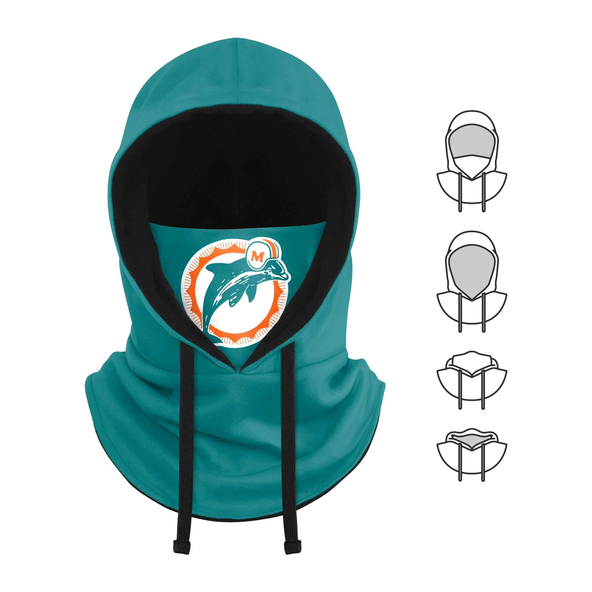Miami Dolphins NFL Retro Drawstring Hooded Gaiter - Image 5
