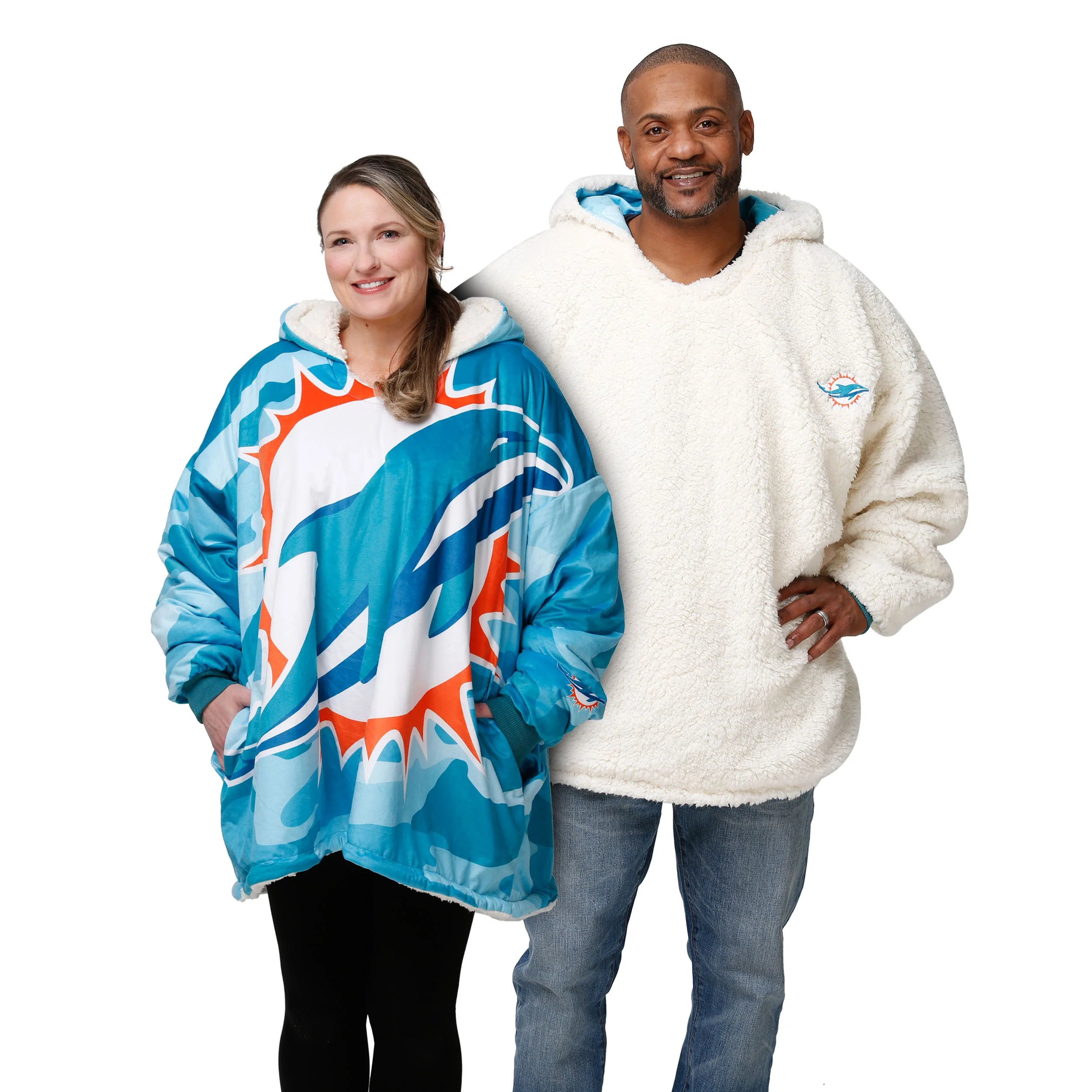 Miami Dolphins NFL Reversible Team Color Camo Hoodeez