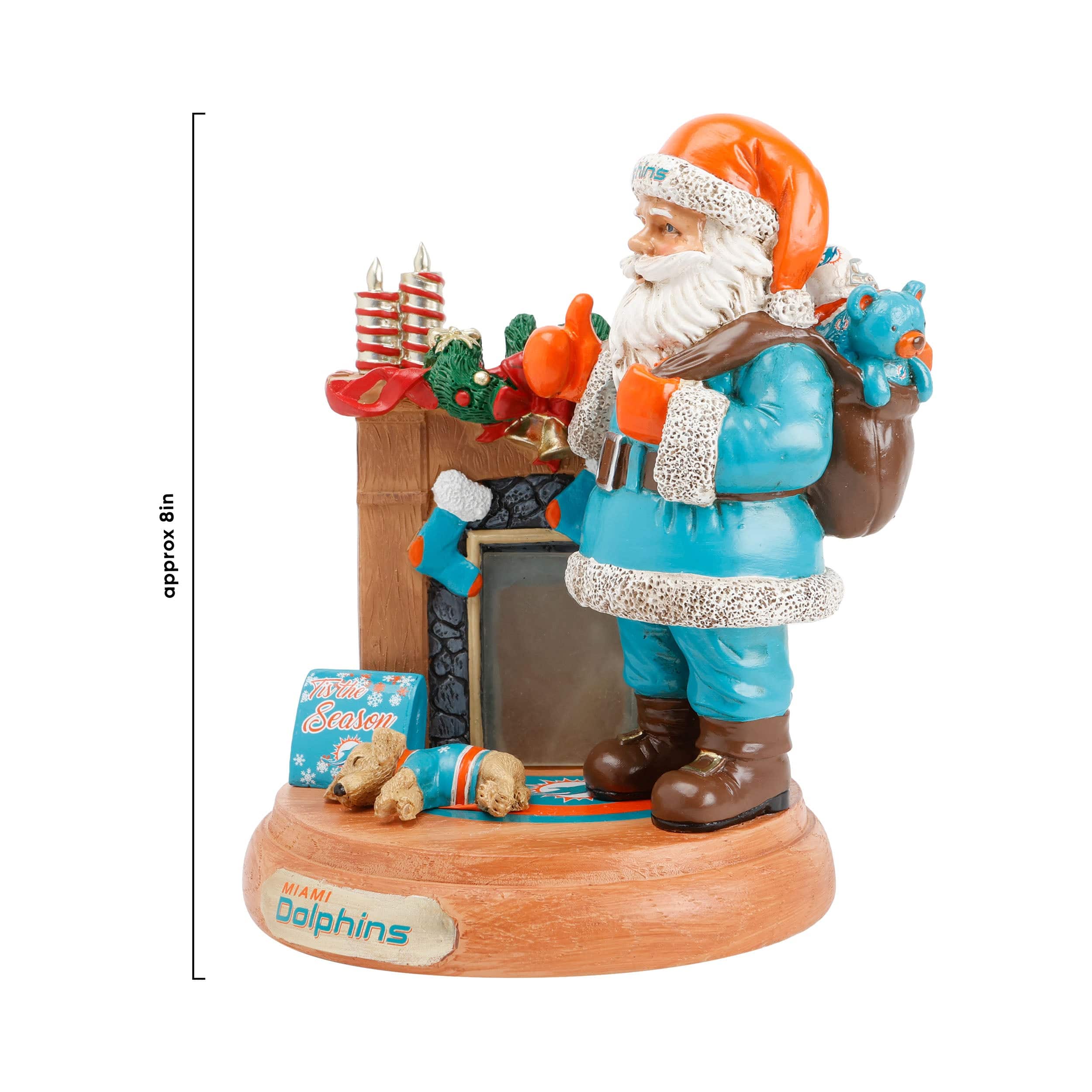 Miami Dolphins NFL Santa Fireplace Figurine - Image 4