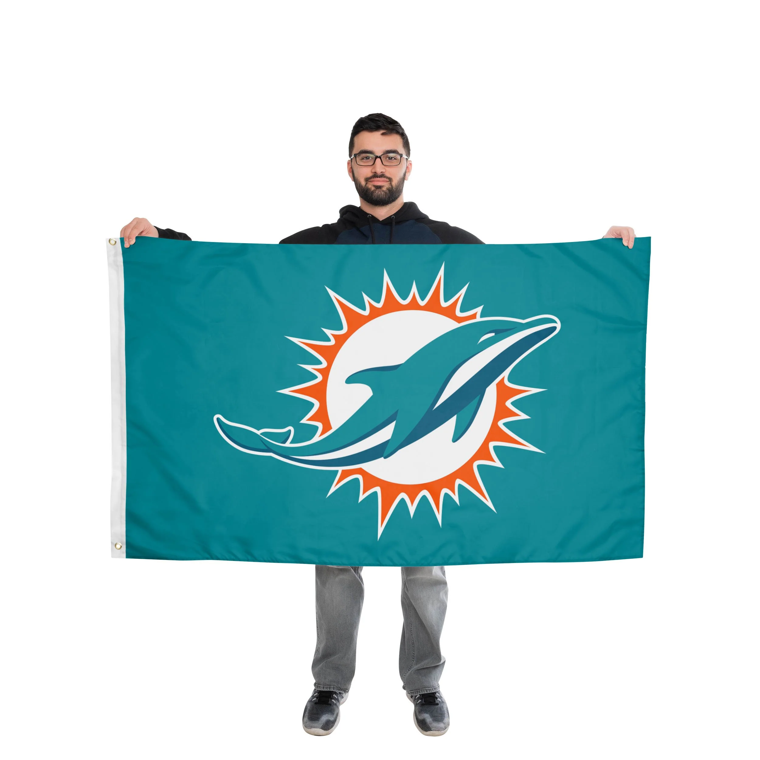 Miami Dolphins NFL Solid Horizontal Flag - Image 2