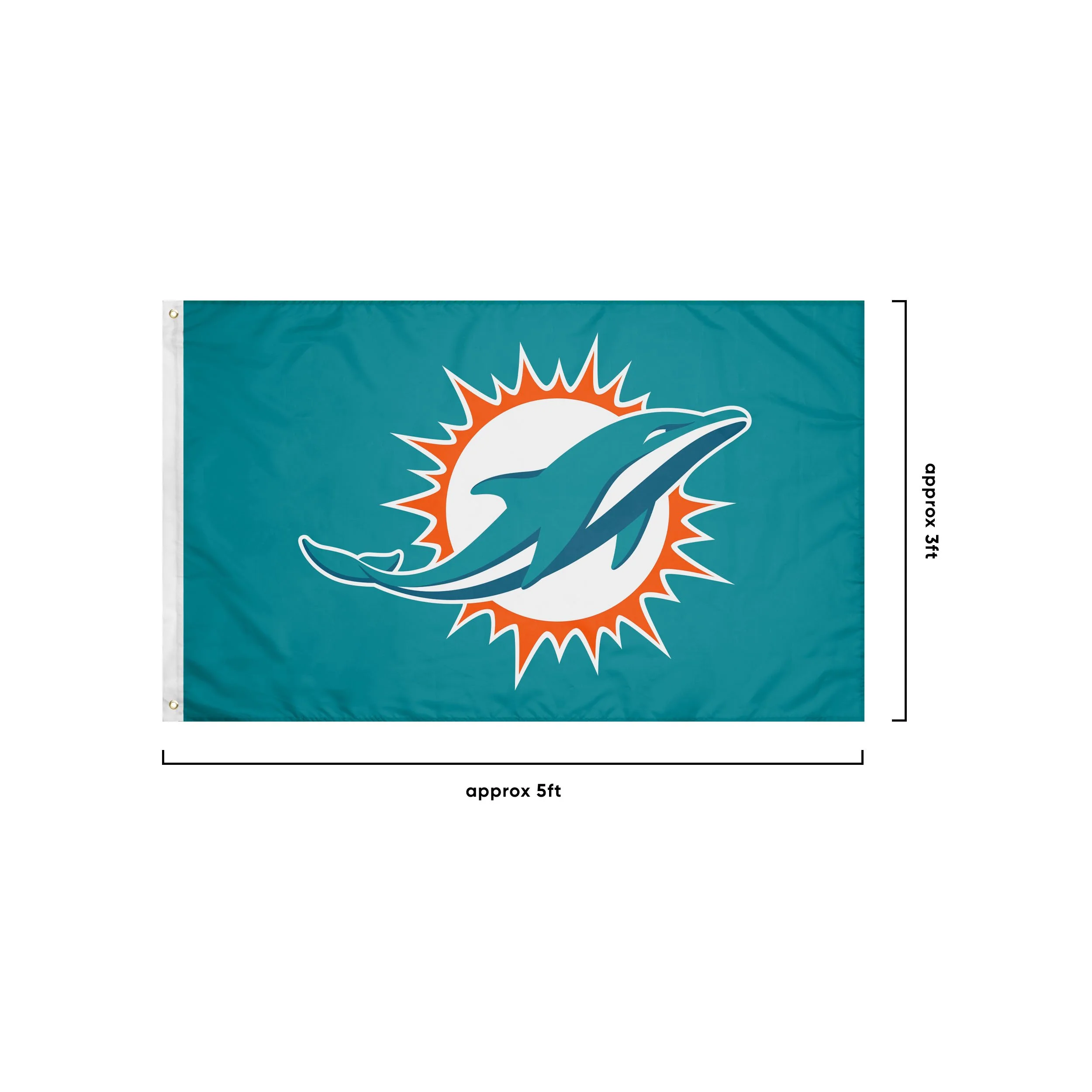 Miami Dolphins NFL Solid Horizontal Flag - Image 3