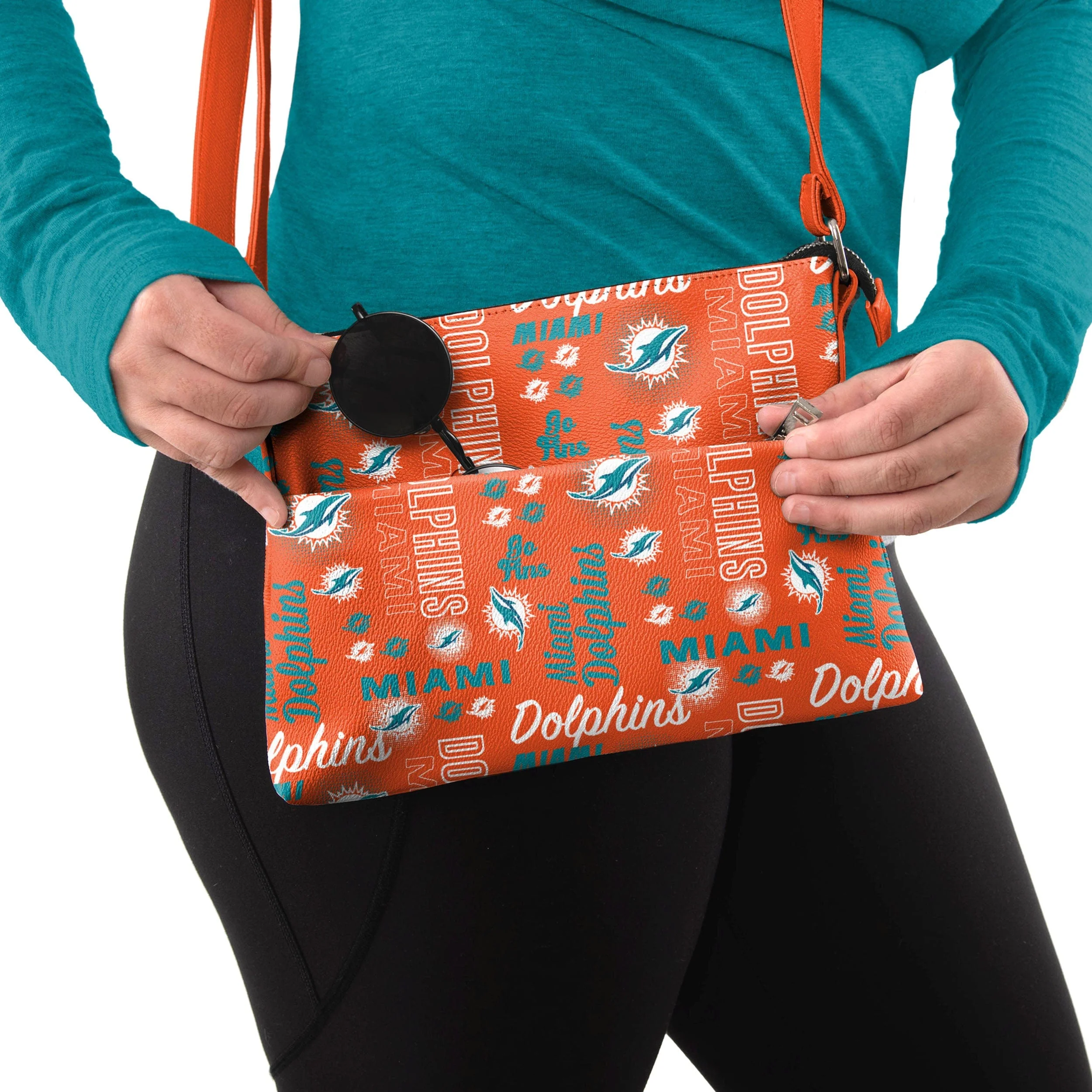 Miami Dolphins NFL Spirited Style Printed Collection Foldover Tote Bag - Image 3