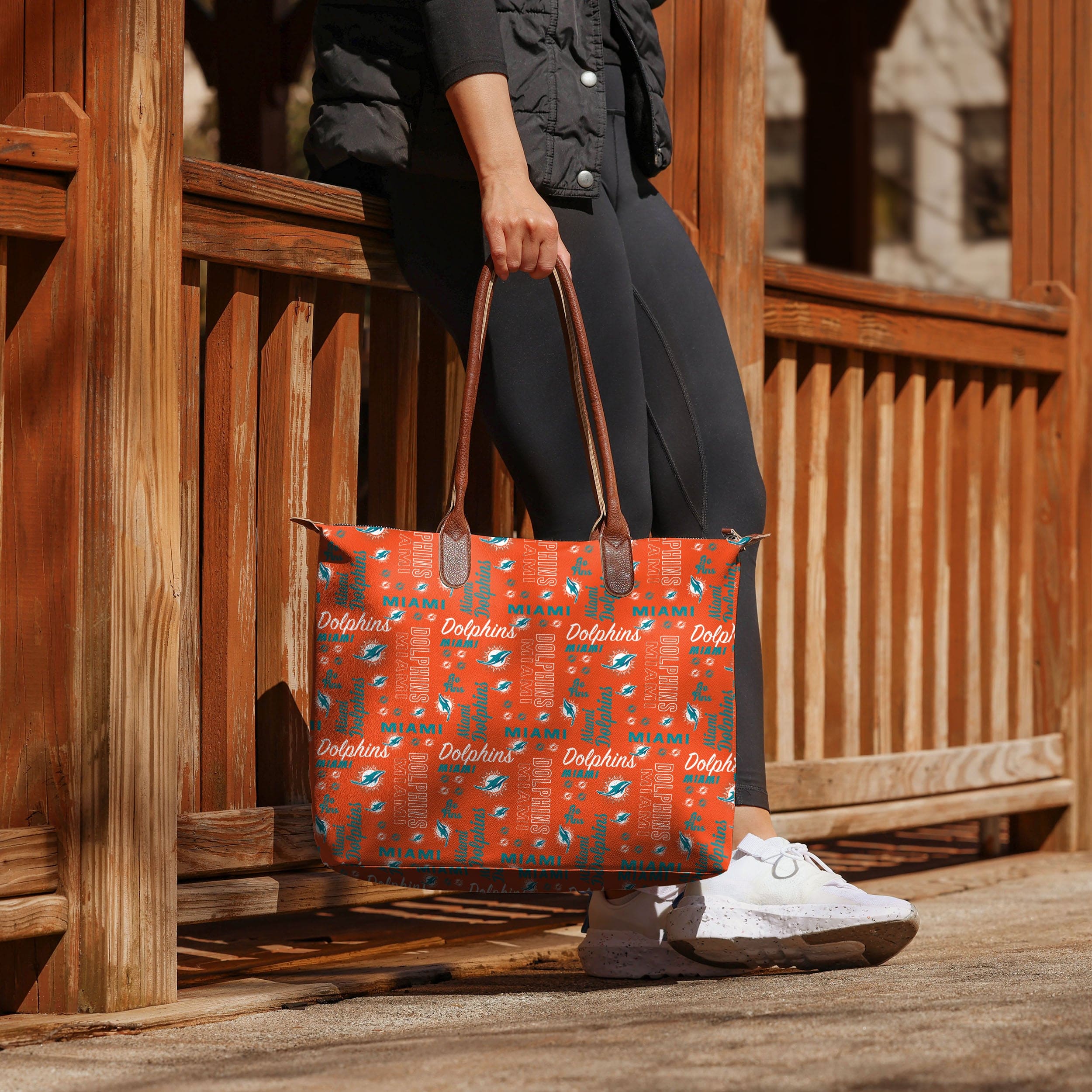 Miami Dolphins NFL Spirited Style Printed Collection Tote Bag - Image 3
