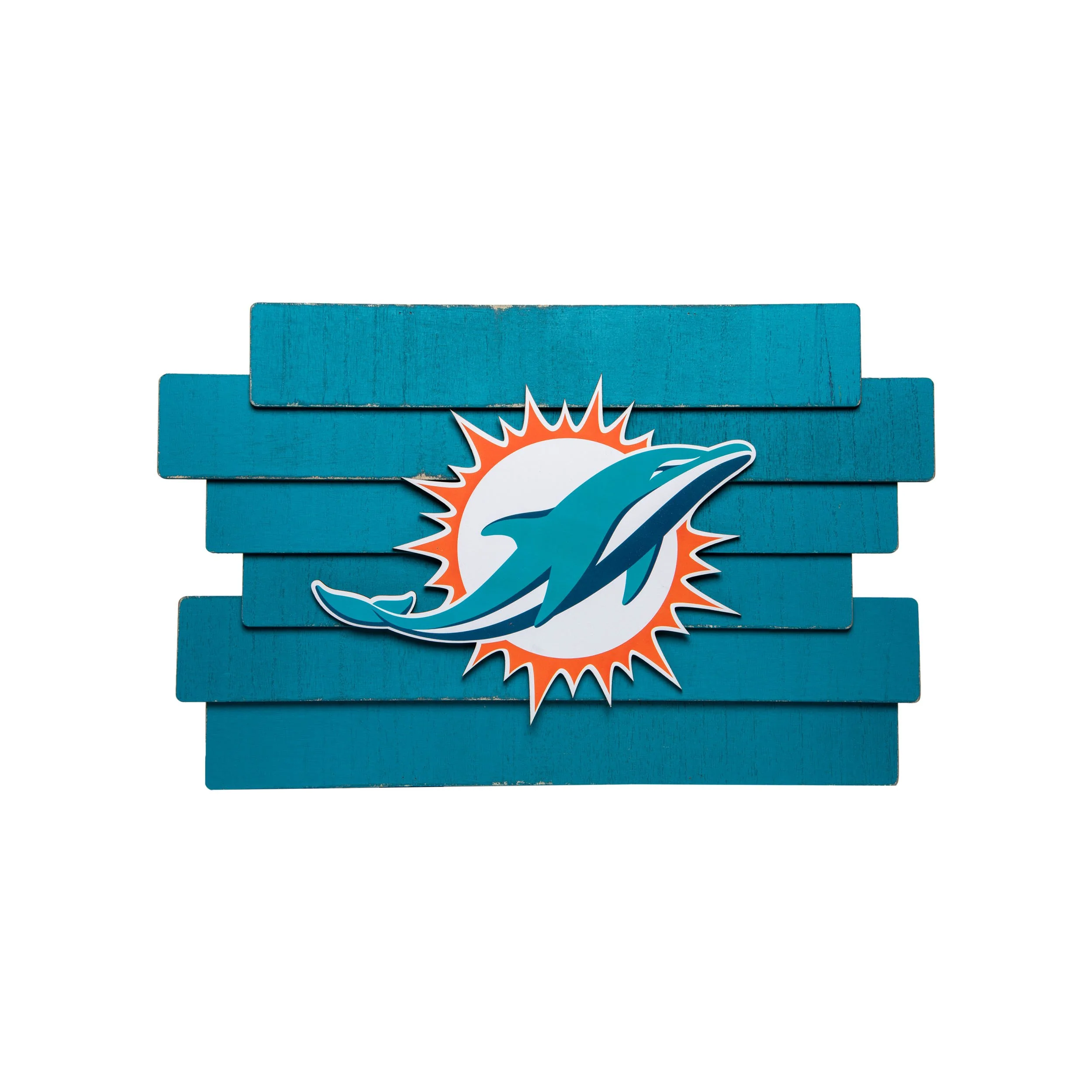 Miami Dolphins NFL Staggered Wood Logo Sign
