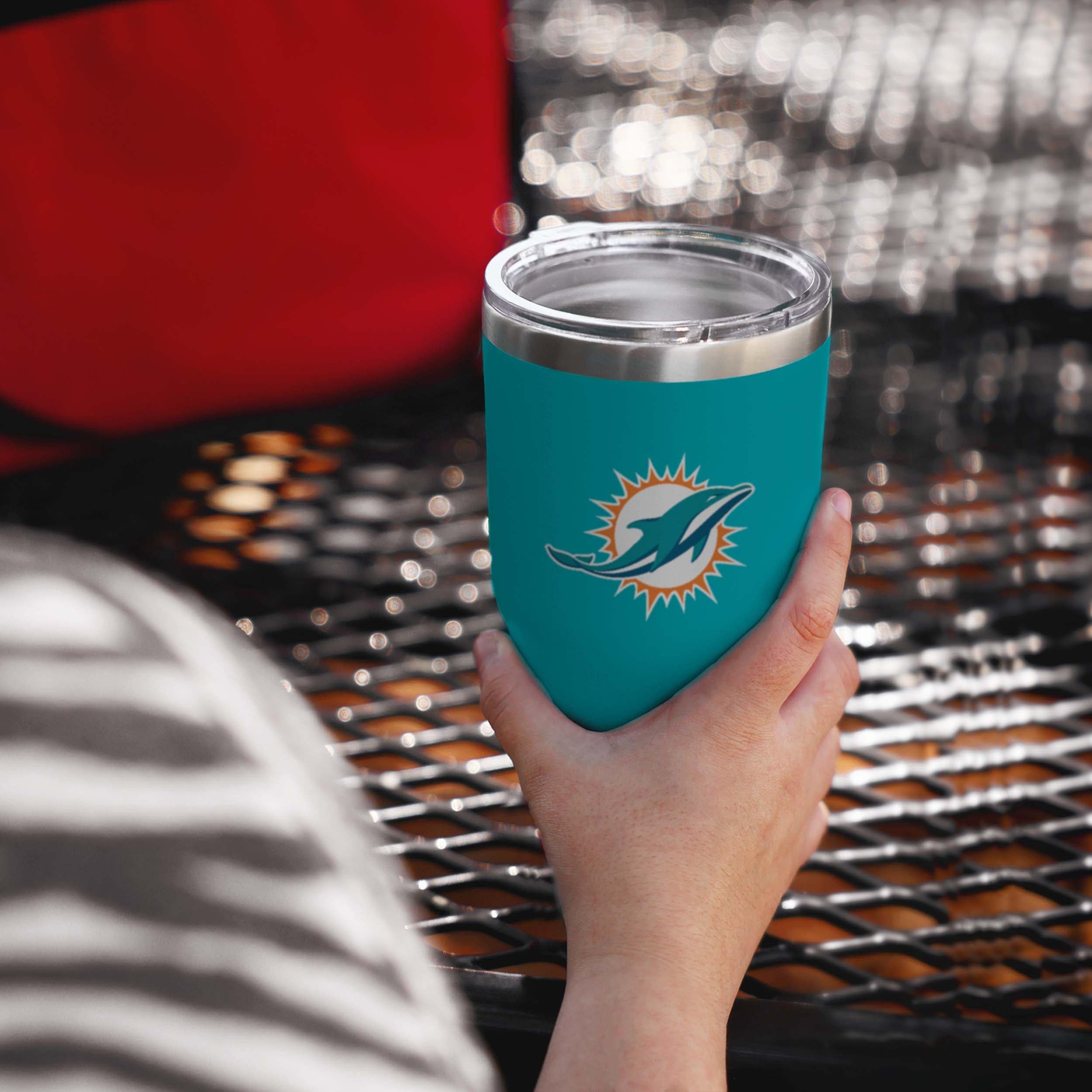 Miami Dolphins NFL Teal Team Logo 30 oz Tumbler - Image 2
