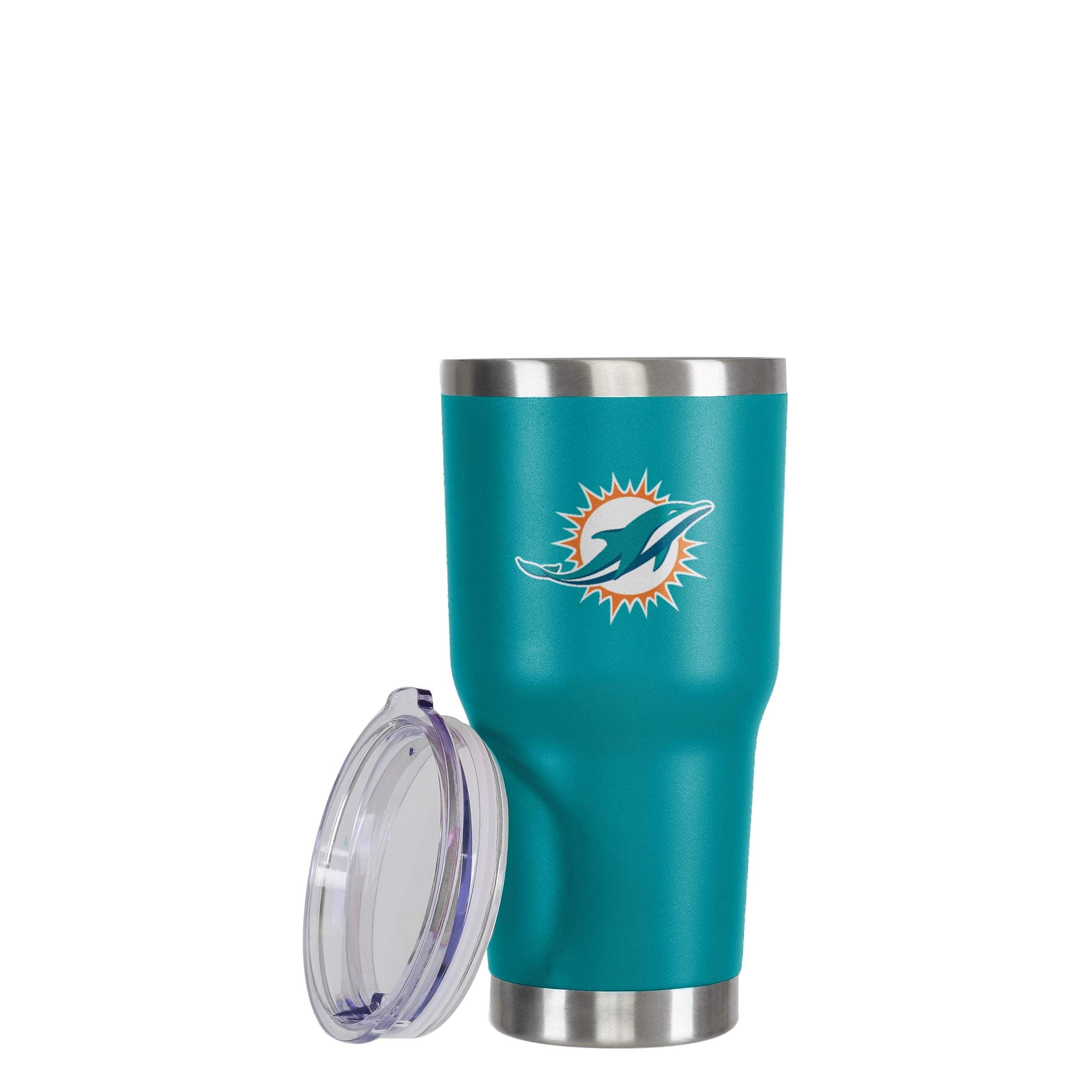 Miami Dolphins NFL Teal Team Logo 30 oz Tumbler - Image 3