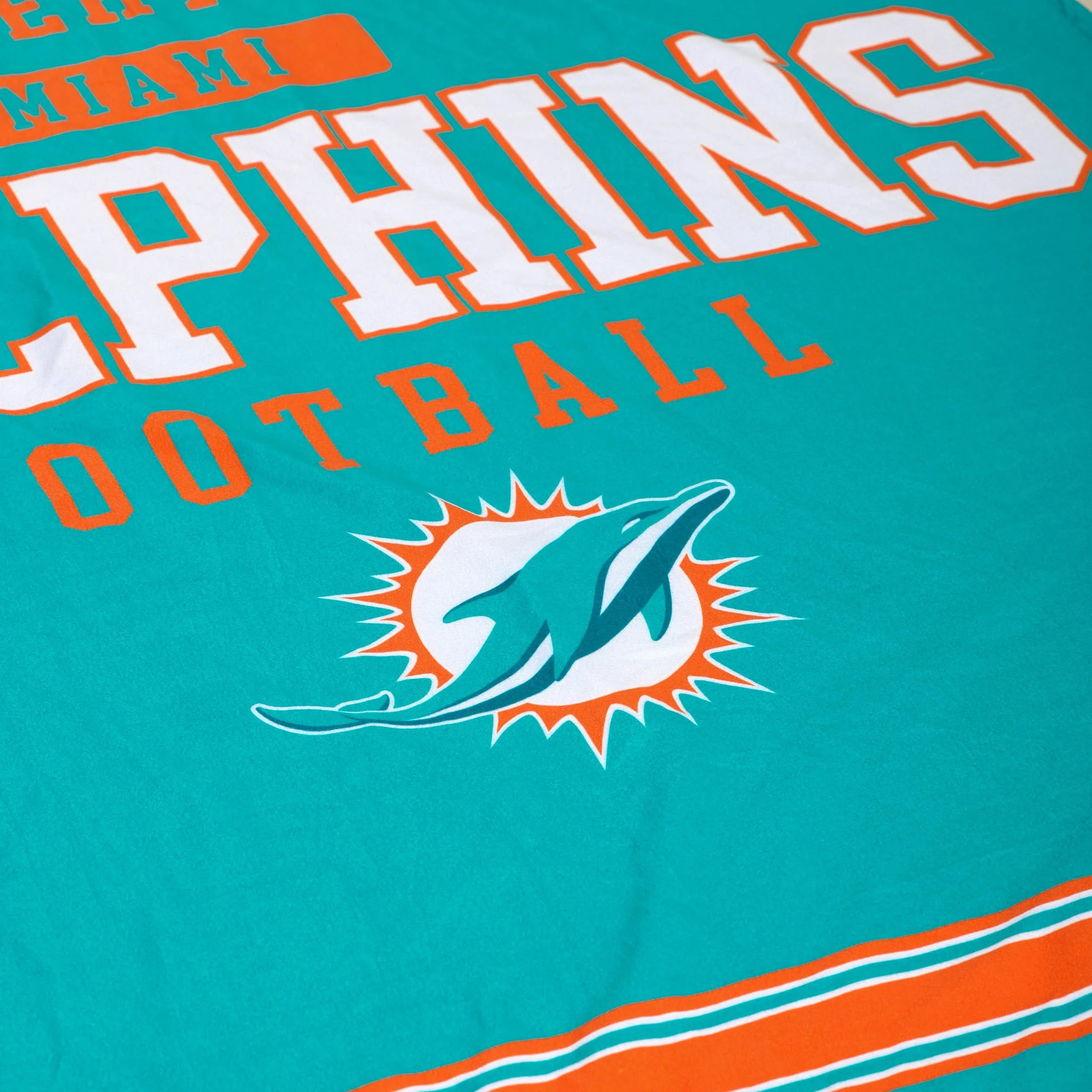 Miami Dolphins NFL Team Property Sherpa Plush Throw Blanket - Image 5