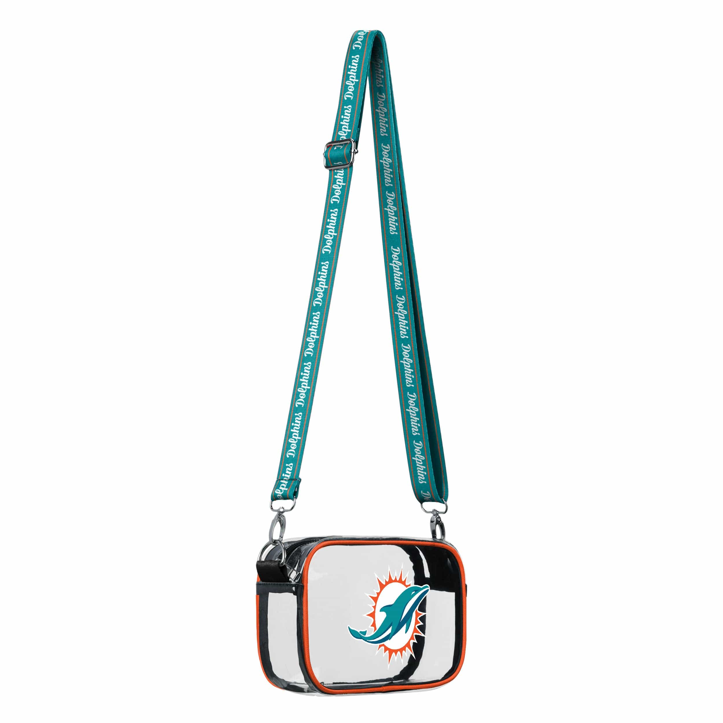 Miami Dolphins NFL Team Stripe Clear Crossbody Bag - Image 2
