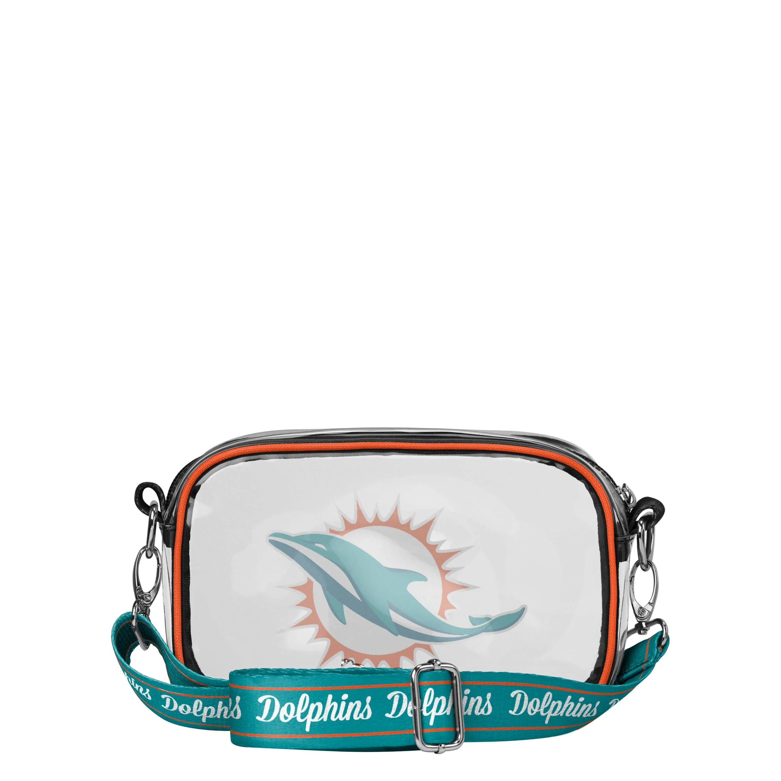 Miami Dolphins NFL Team Stripe Clear Crossbody Bag - Image 5