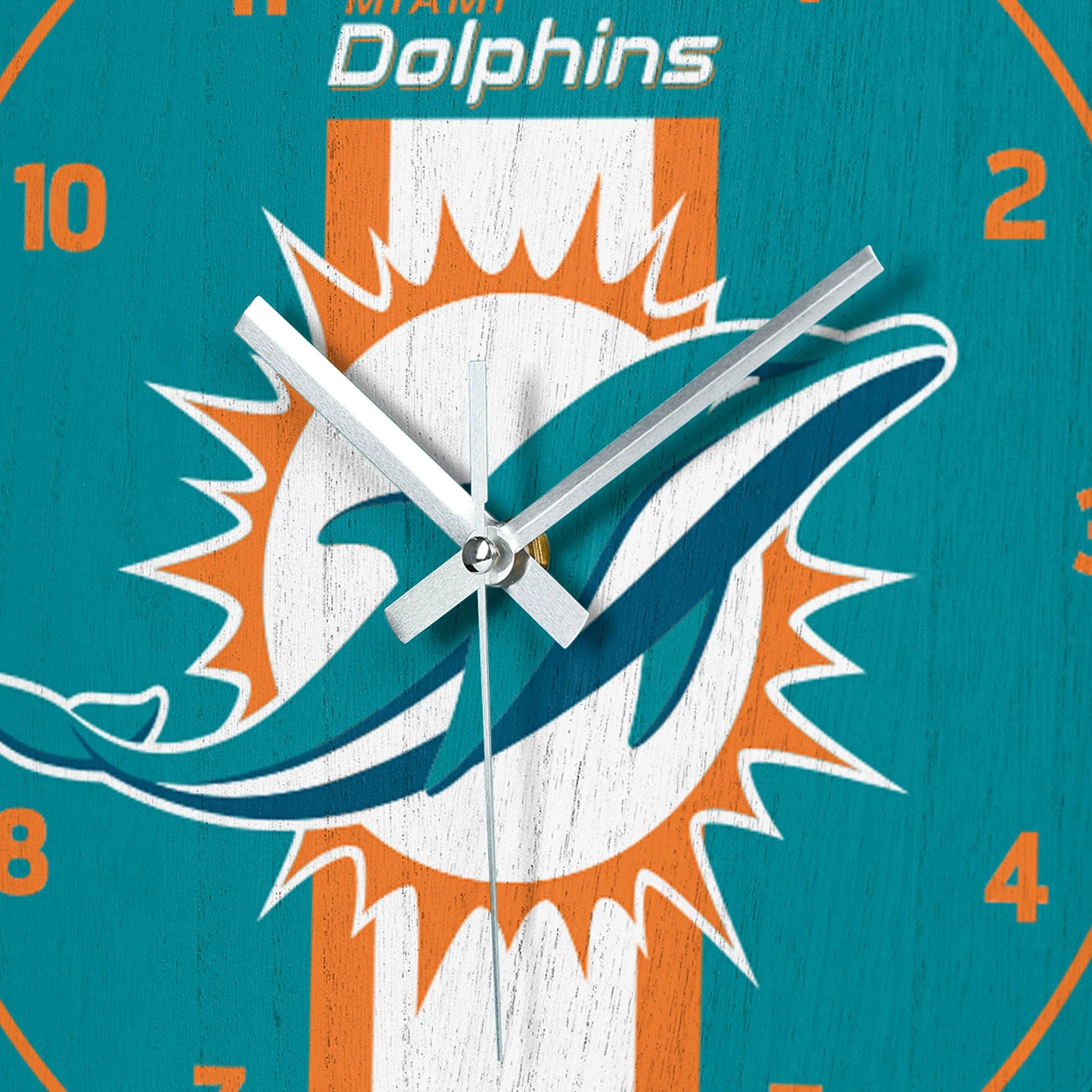 Miami Dolphins NFL Team Stripe Clock - Image 3