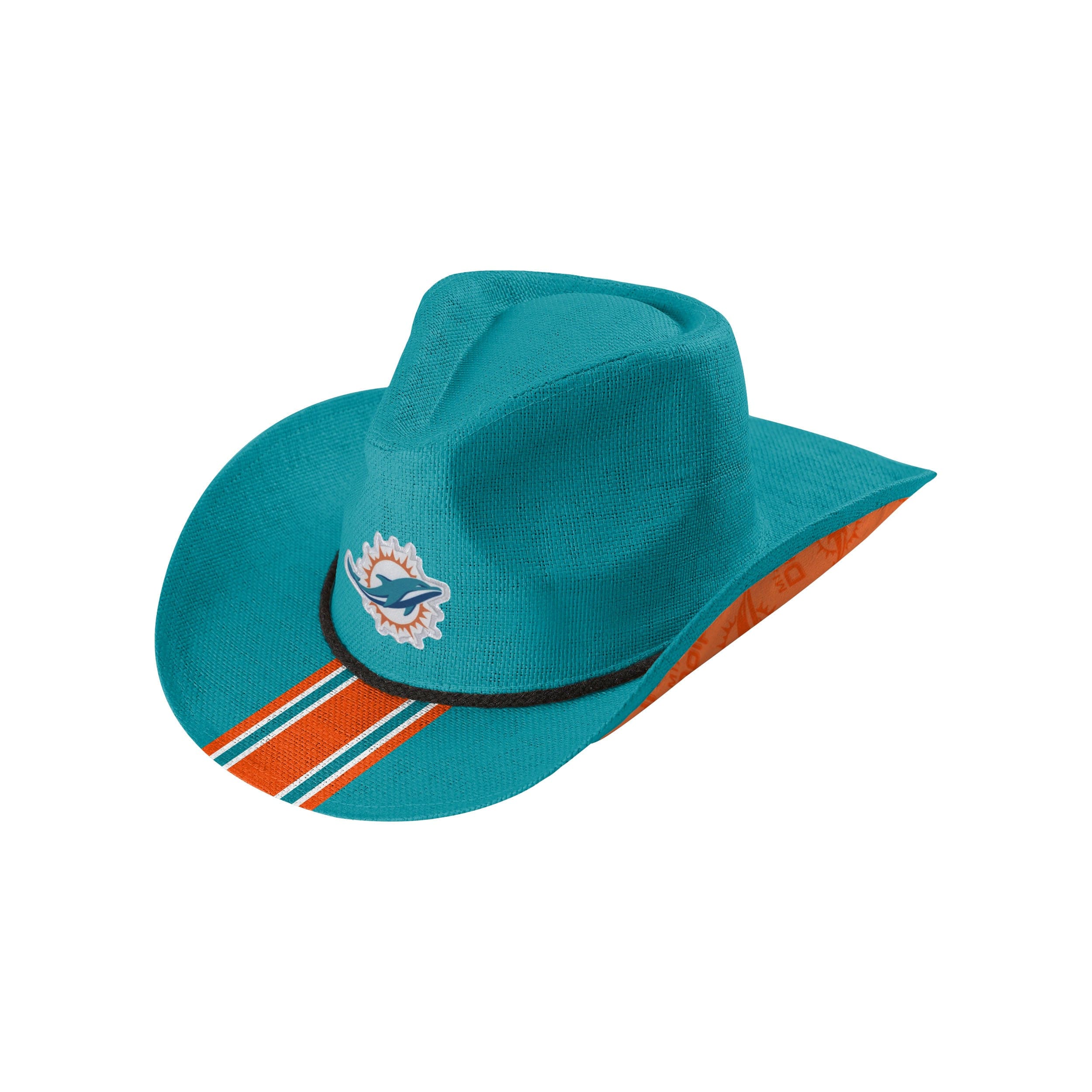Miami Dolphins NFL Team Stripe Cowboy Hat - Image 3