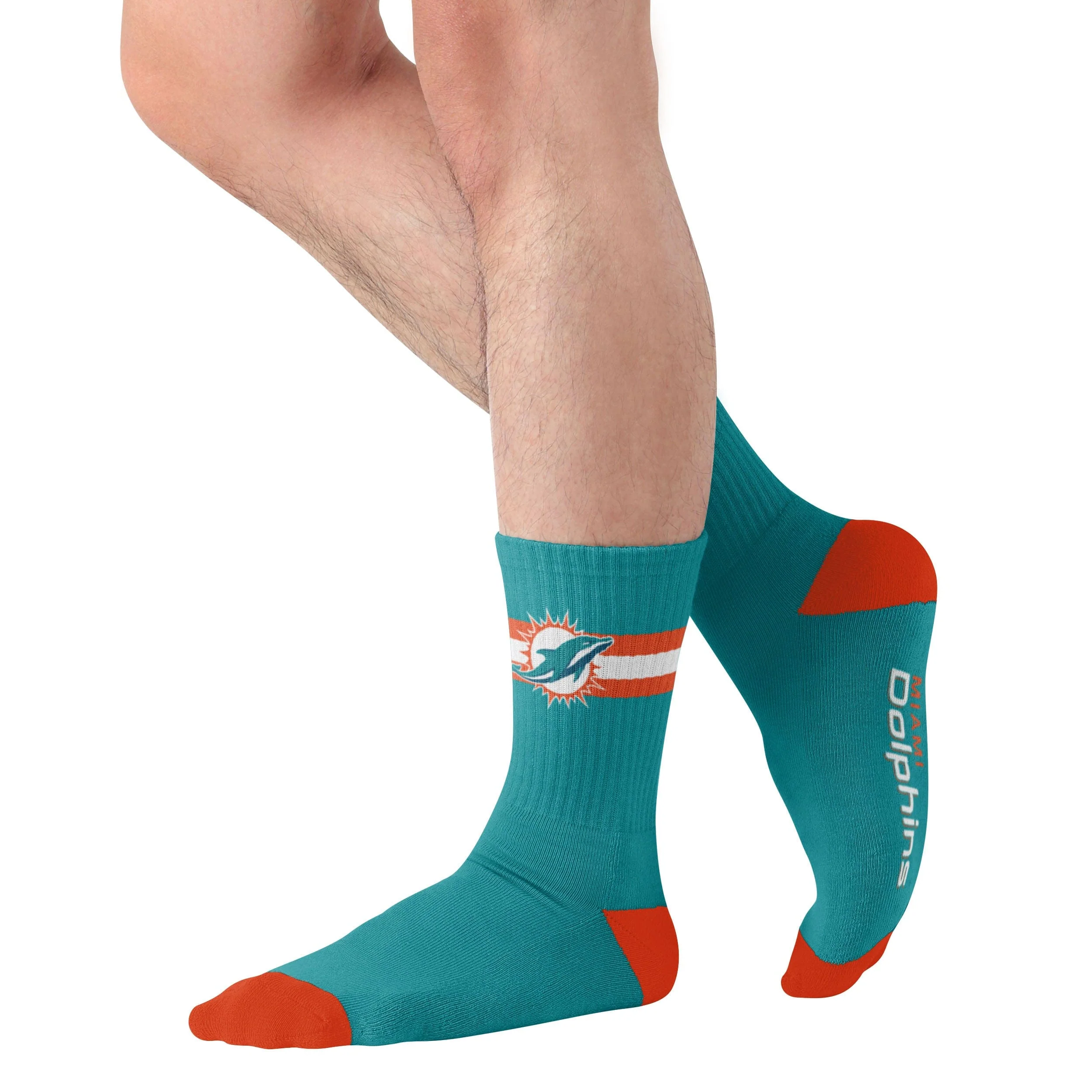 Miami Dolphins NFL Team Stripe Crew Socks - Image 3