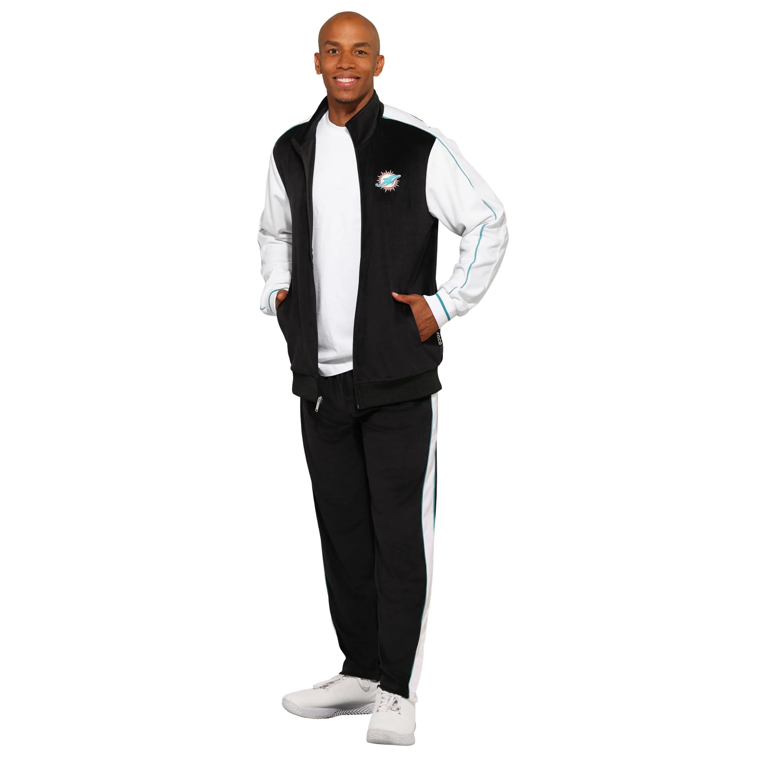 Miami Dolphins NFL Two Tone Velour Zip Up Top - Image 5