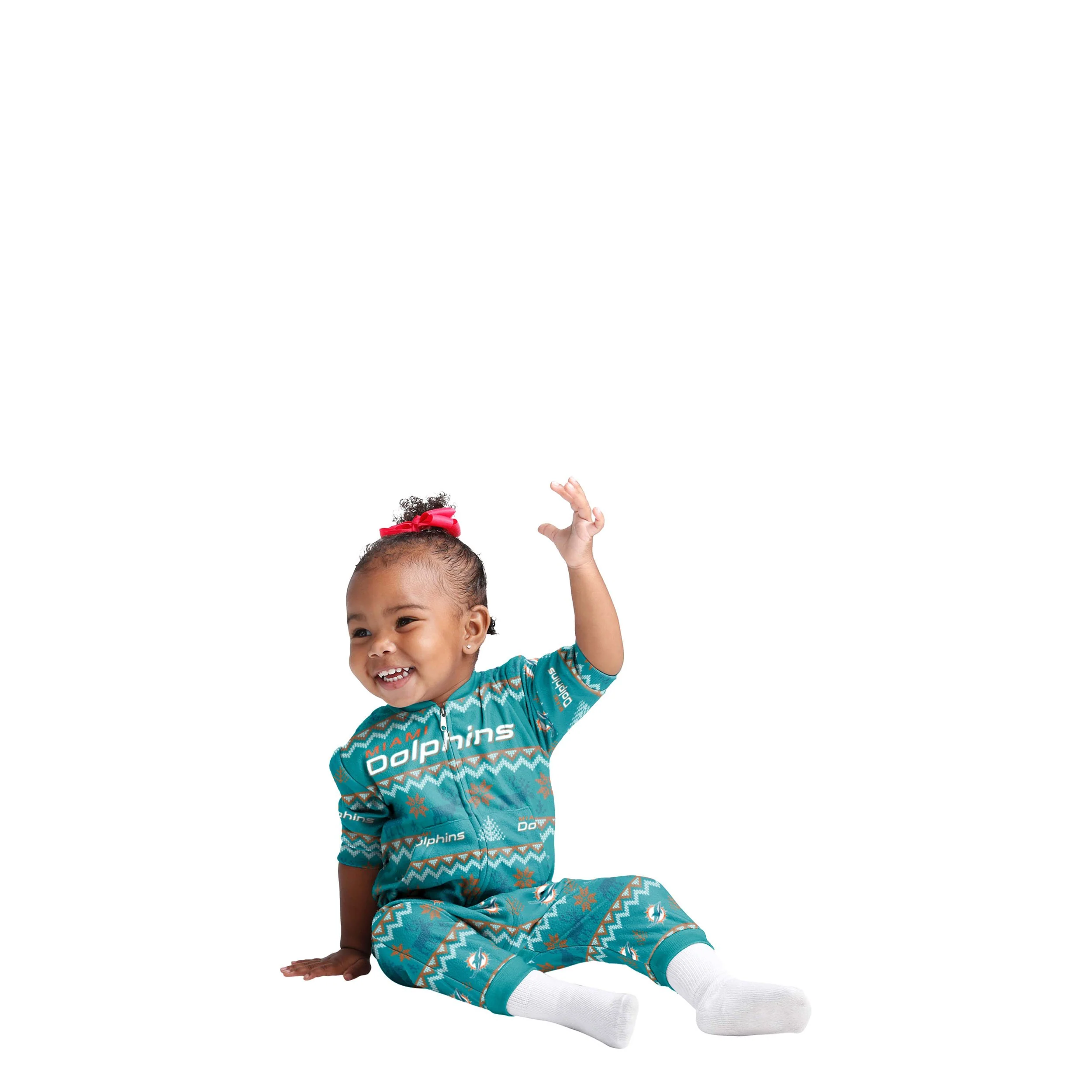 Miami Dolphins NFL Ugly Pattern Family Holiday Pajamas - Image 2