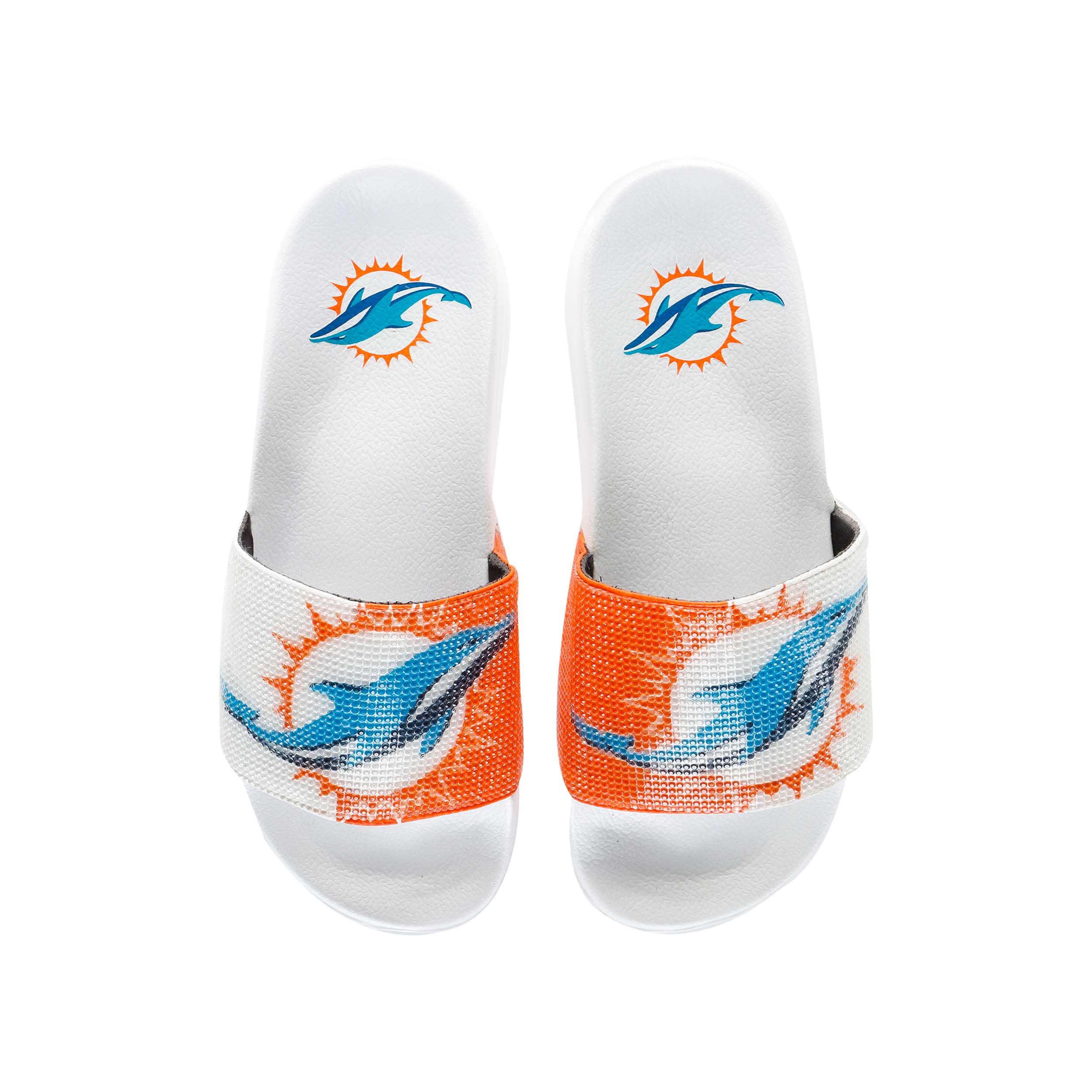Miami Dolphins NFL Womens Big Logo Shimmer Slide - Image 2