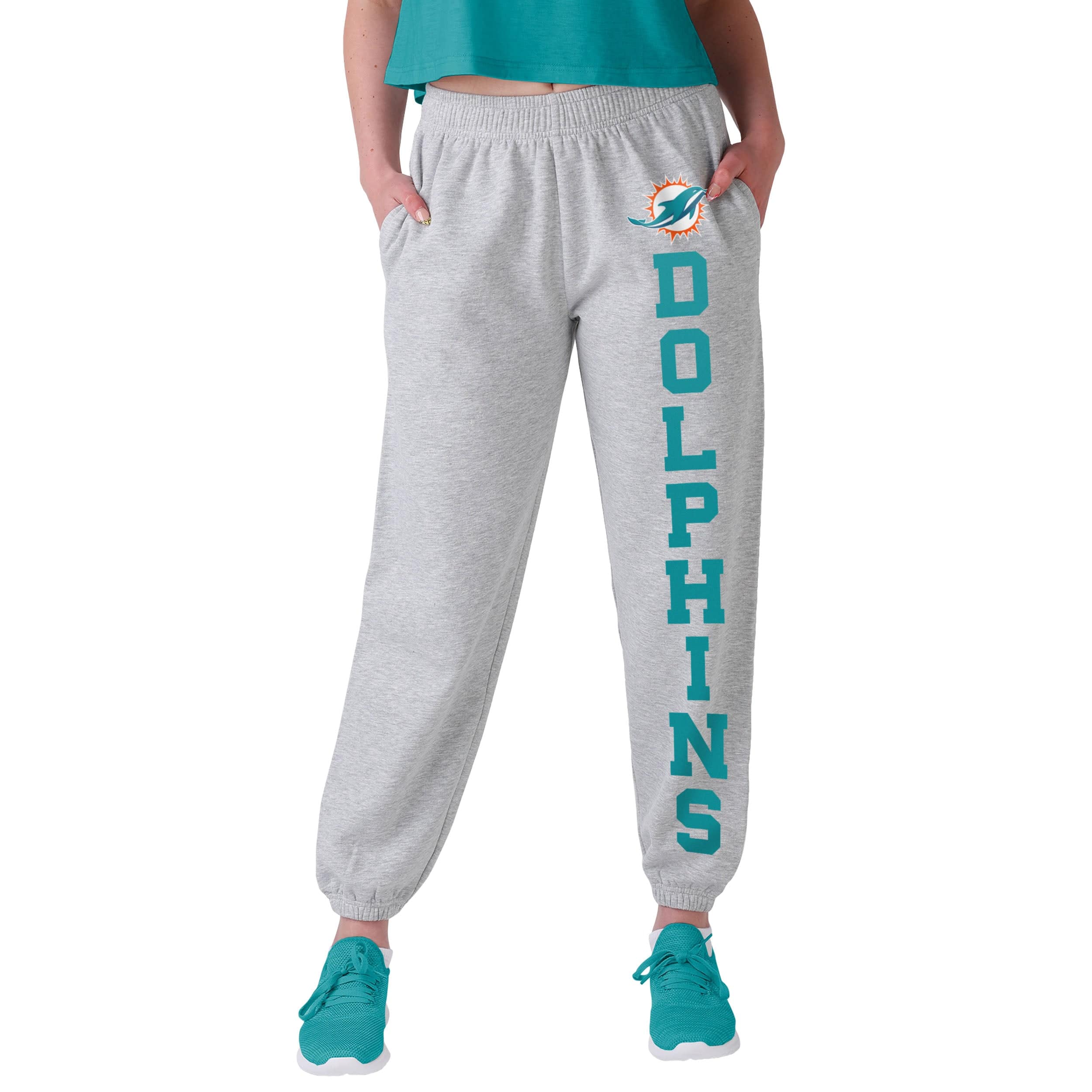 Miami Dolphins NFL Womens Big Wordmark Gray Sweatpants
