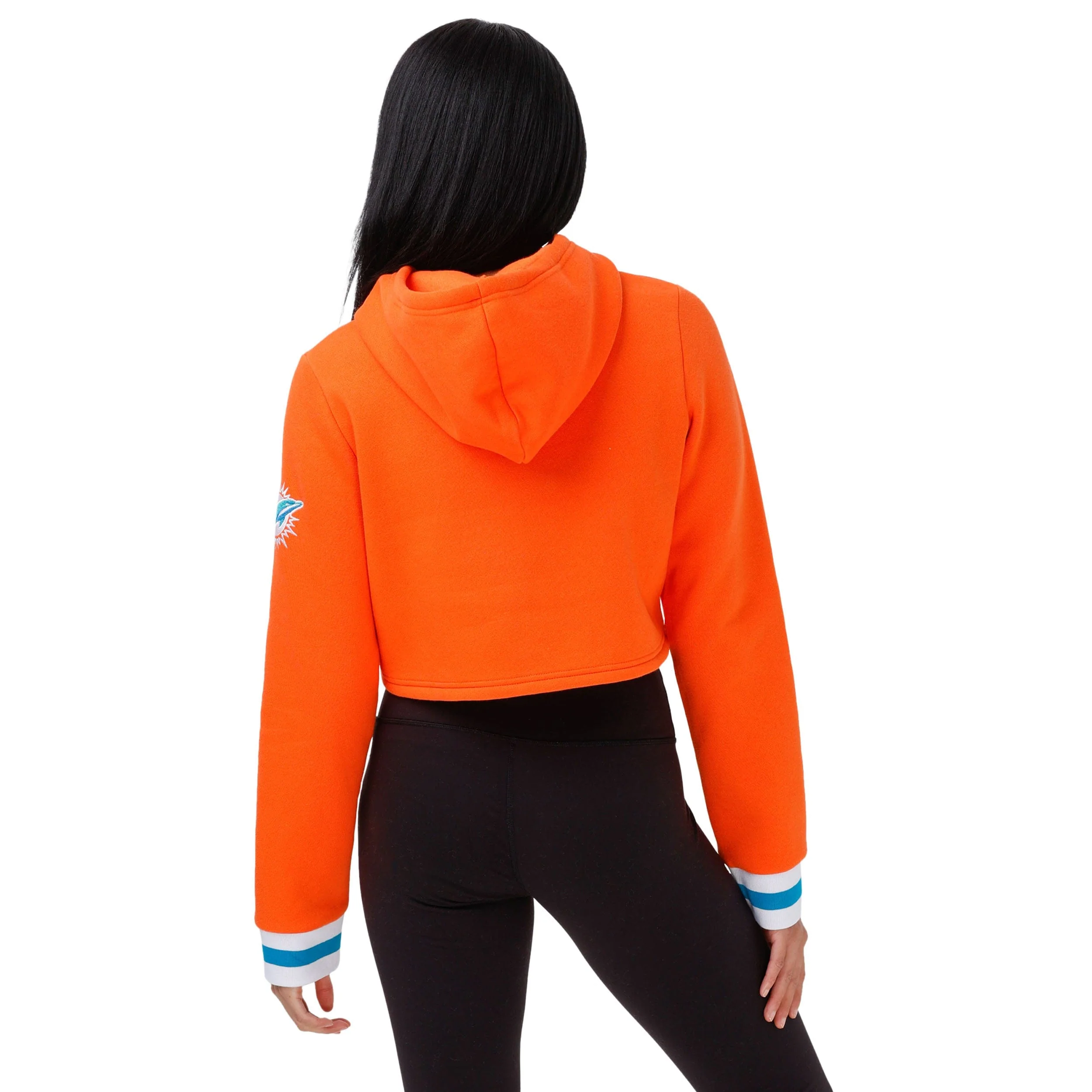 Miami Dolphins NFL Womens Cropped Chenille Hoodie - Image 2