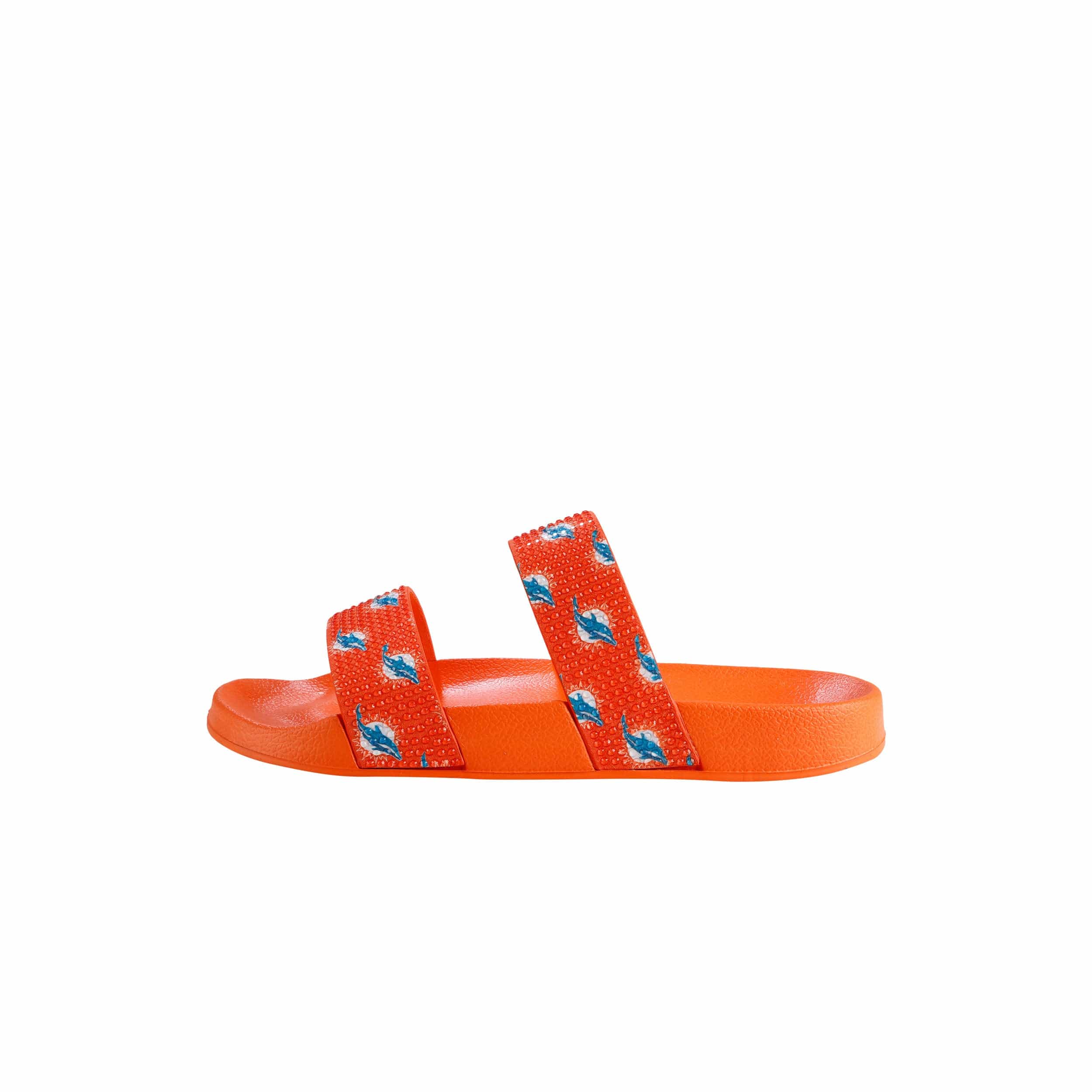 Miami Dolphins NFL Womens Double Strap Shimmer Sandal - Image 5