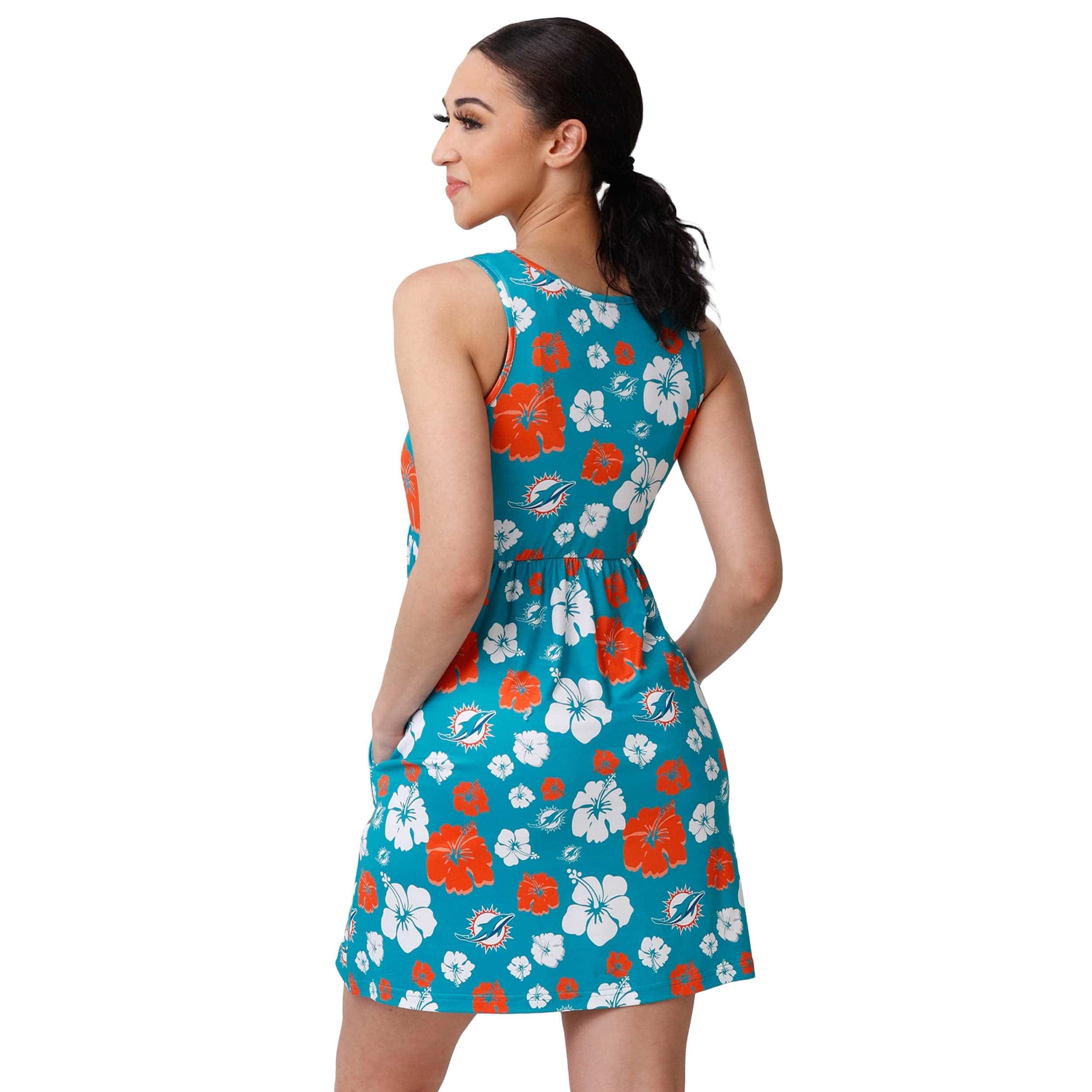 Miami Dolphins NFL Womens Fan Favorite Floral Sundress - Image 2