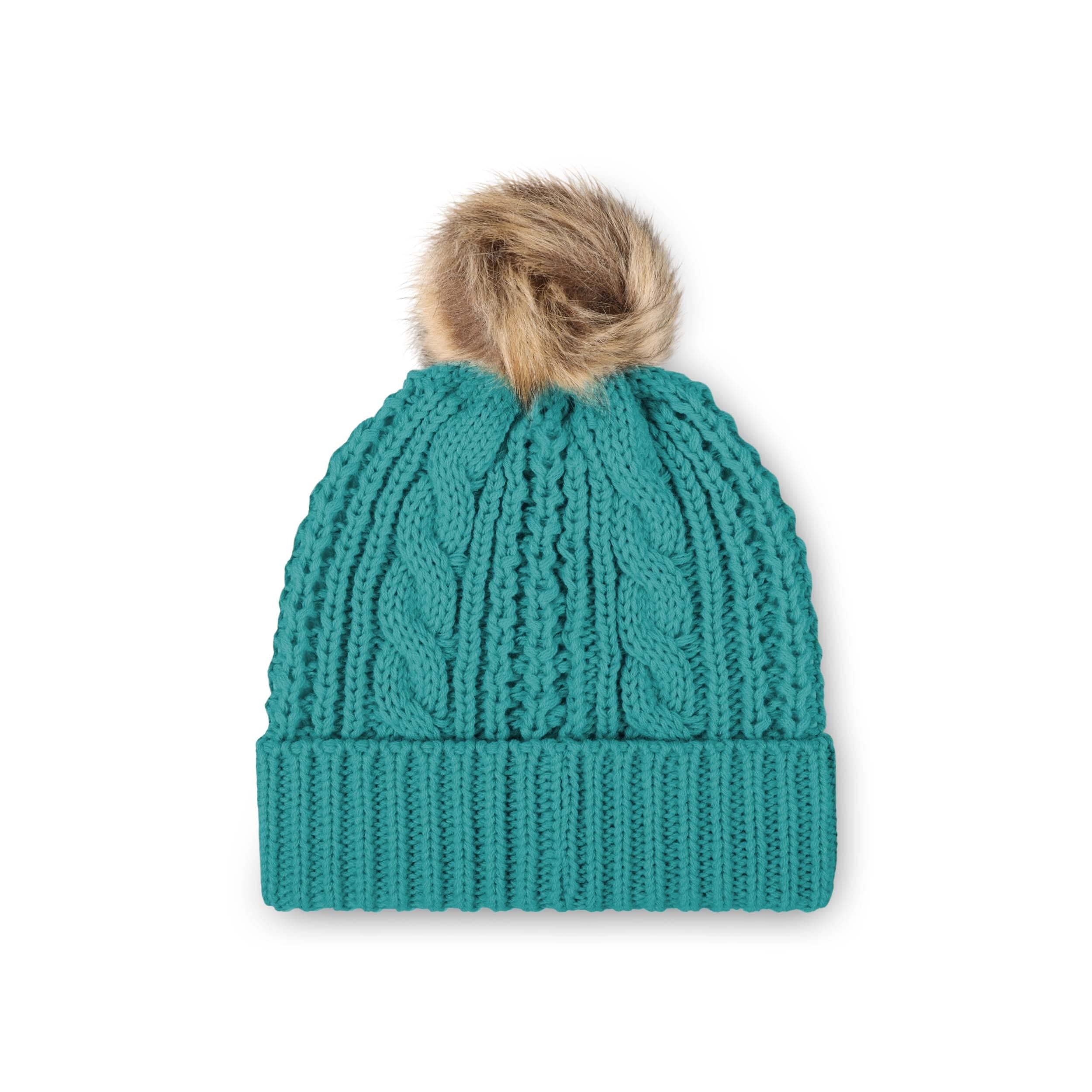 Miami Dolphins NFL Womens Faux Fur Pom Beanie - Image 2