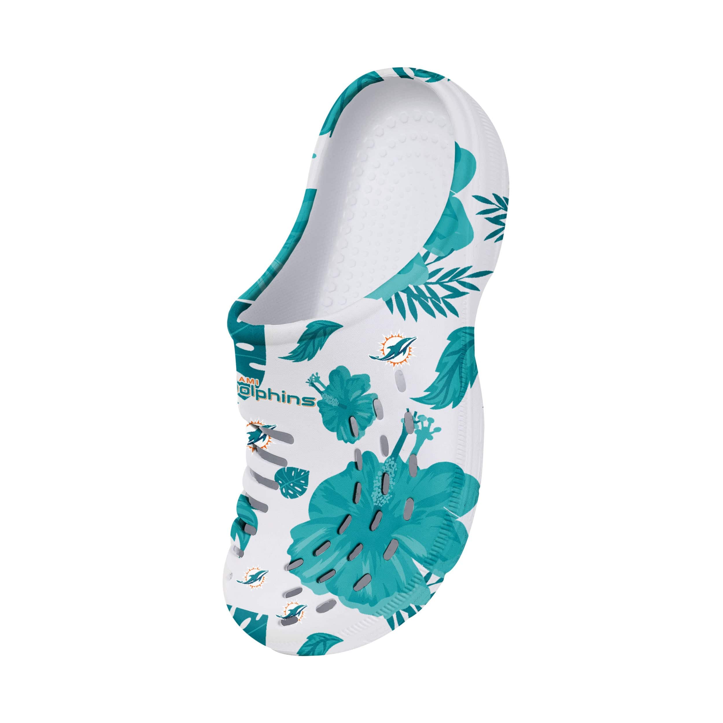 Miami Dolphins NFL Womens Floral White Clog - Image 3
