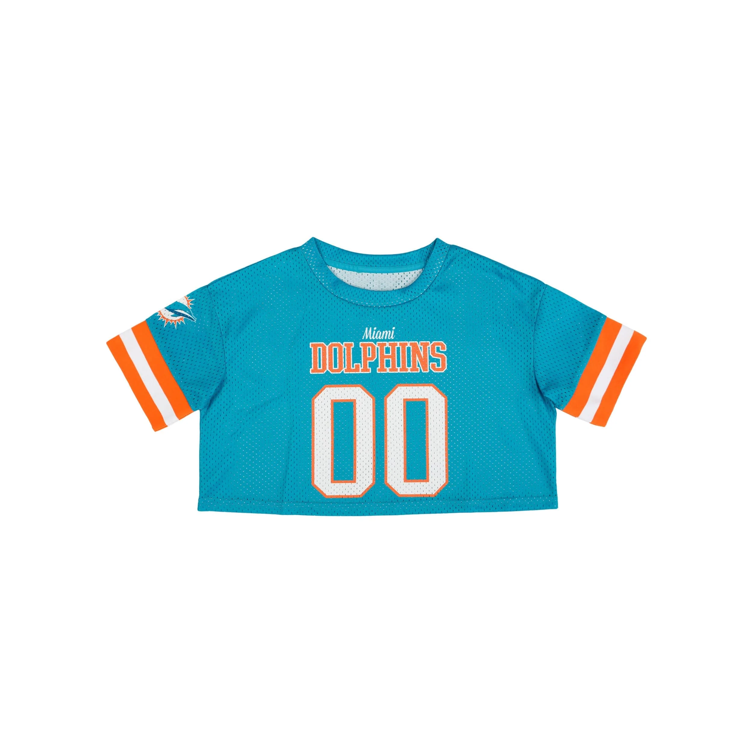 Miami Dolphins NFL Womens Gameday Mesh Crop Top - Image 3