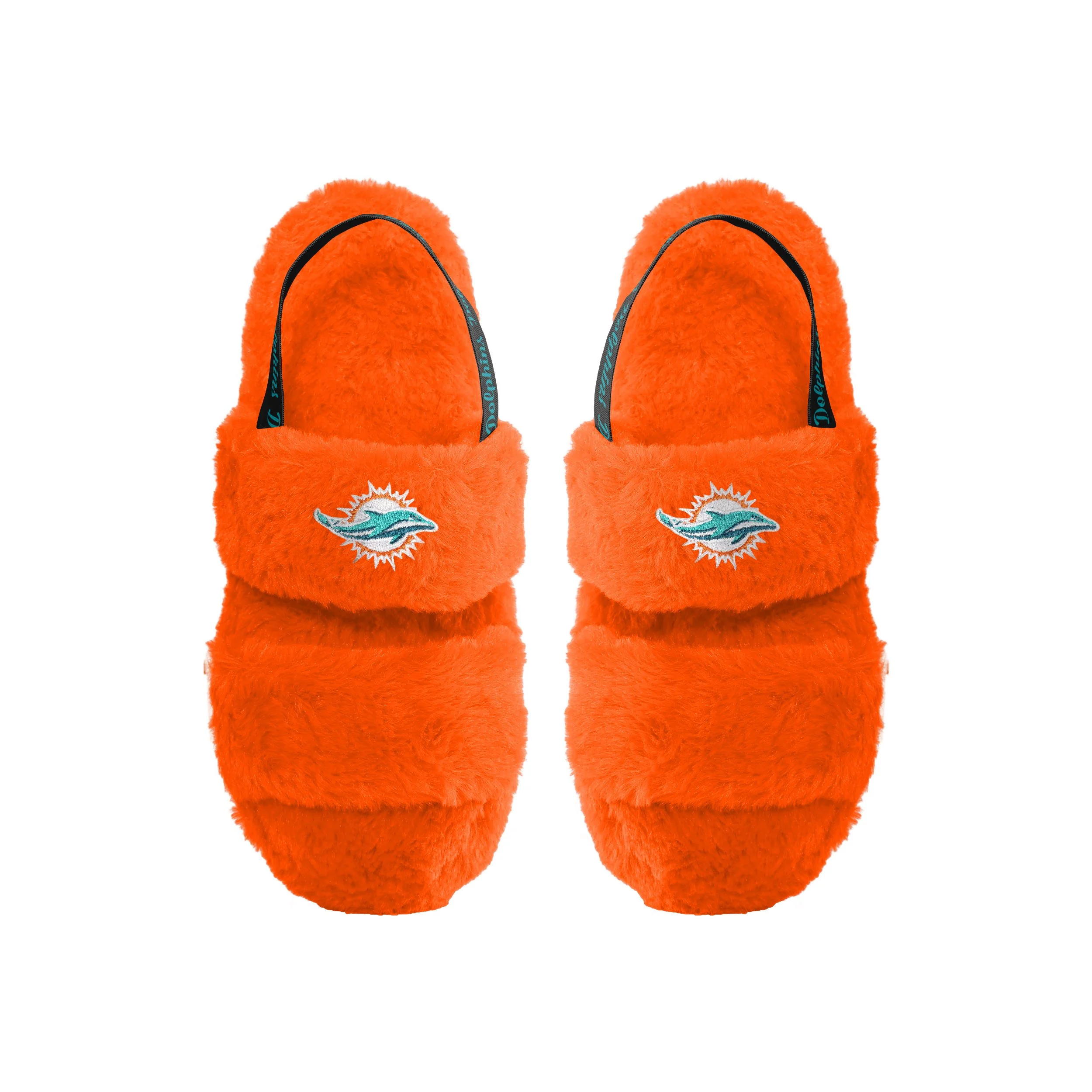 Miami Dolphins NFL Womens Heel Strap Wordmark Fur Slide - Image 2